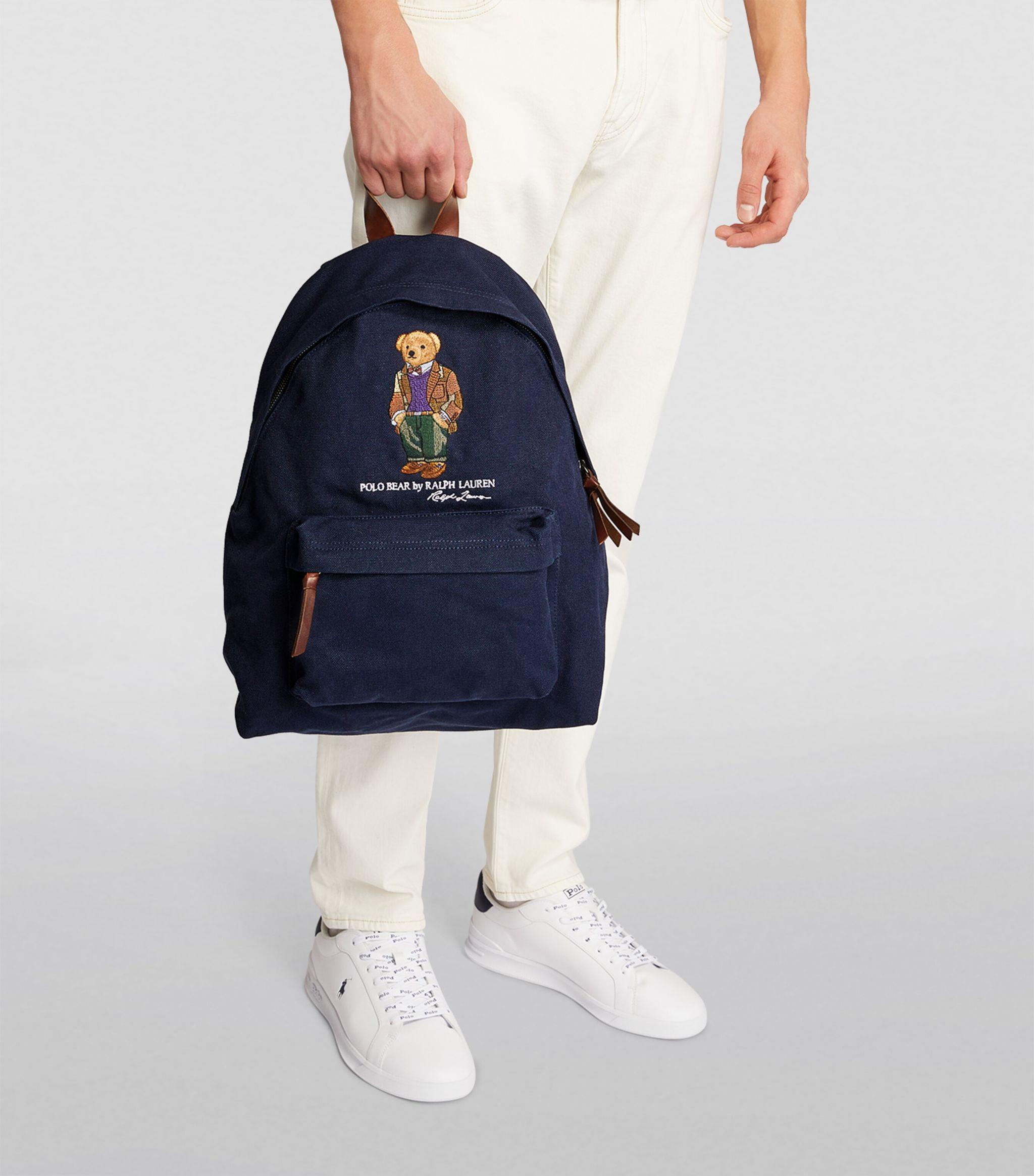 Polo Ralph Lauren Canvas Polo Bear Backpack in Blue for Men