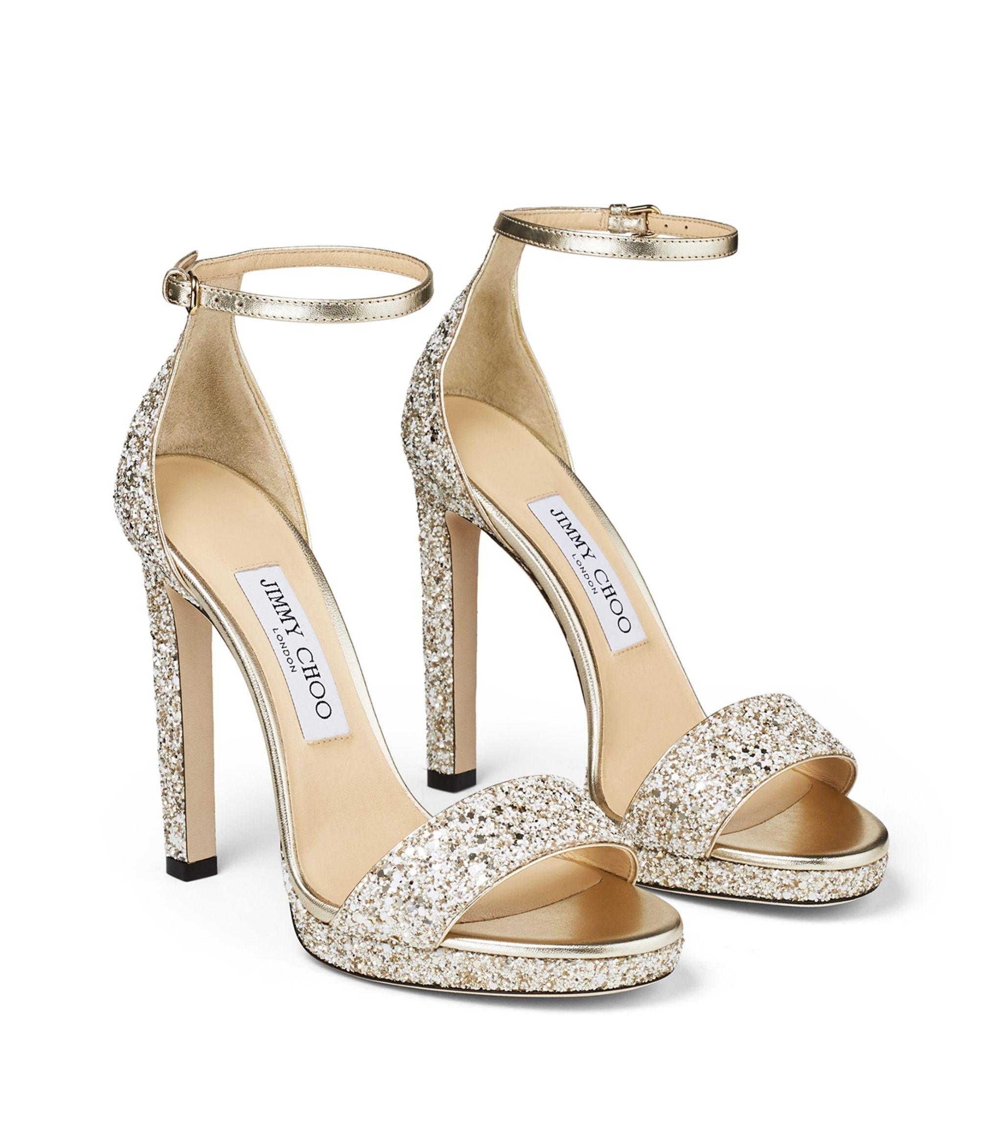 Jimmy Choo Misty 120 Glitter Sandal in Metallic Lyst Canada