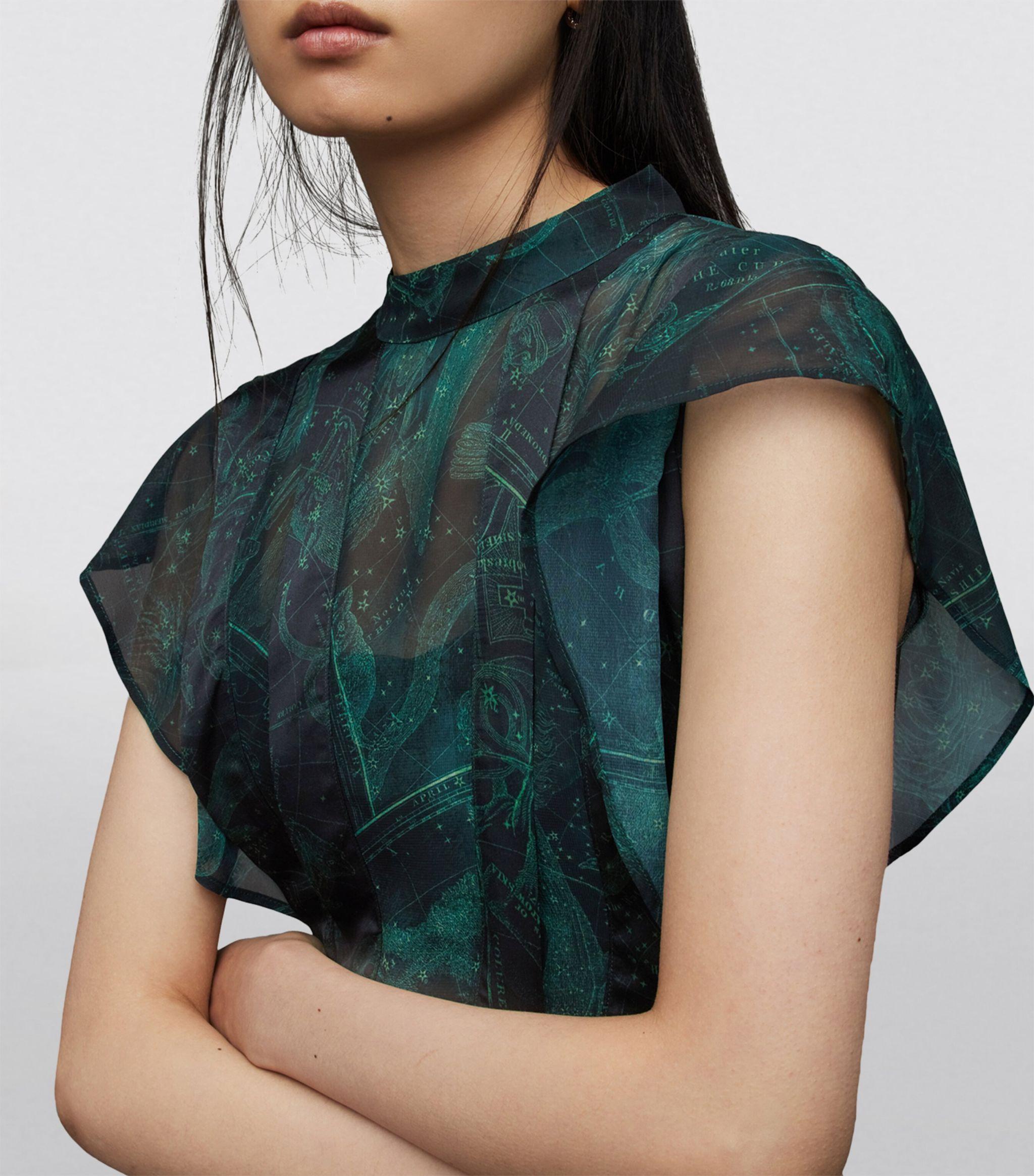 AllSaints Fleur Ziggy Dress in Green | Lyst AllSaints Fleur Ziggy Dress in Green | Lyst