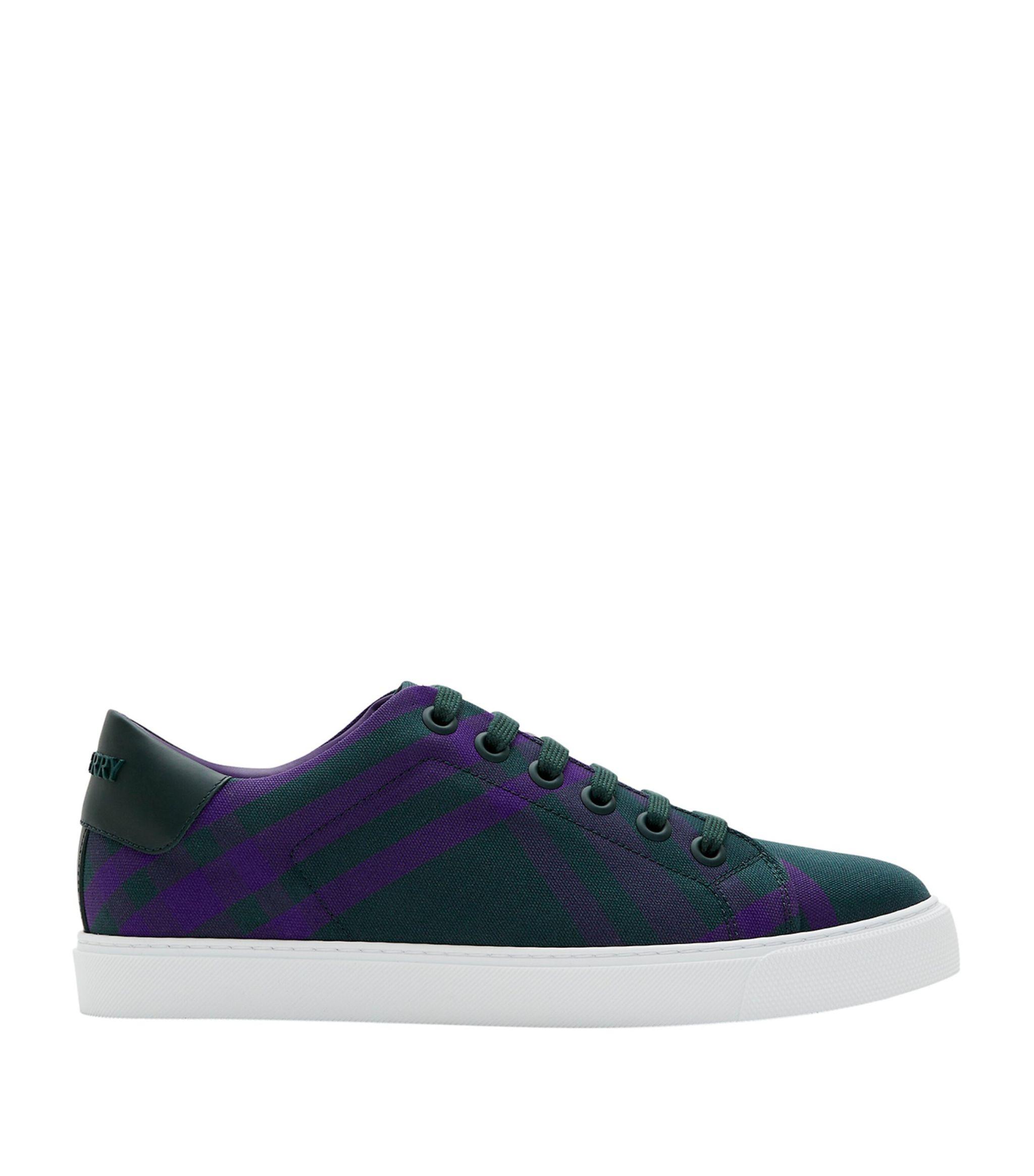 スニーカー BURBERRY Women Sneakers 8074467A1200 BURBERRY UOMO Purple burberry-purple-Check-Sneakers