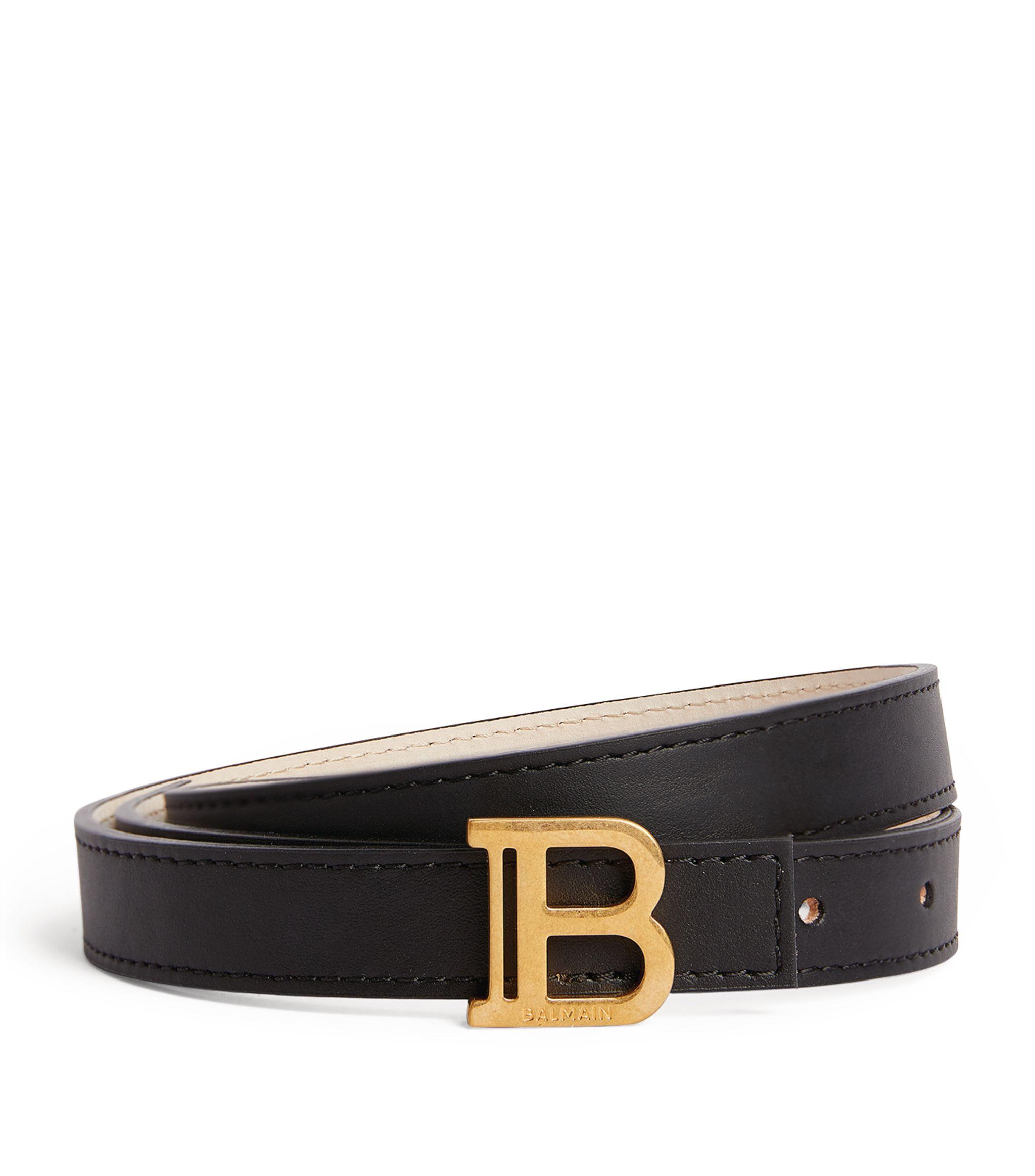 Balmain Leather Monogram Belt in Black - Lyst
