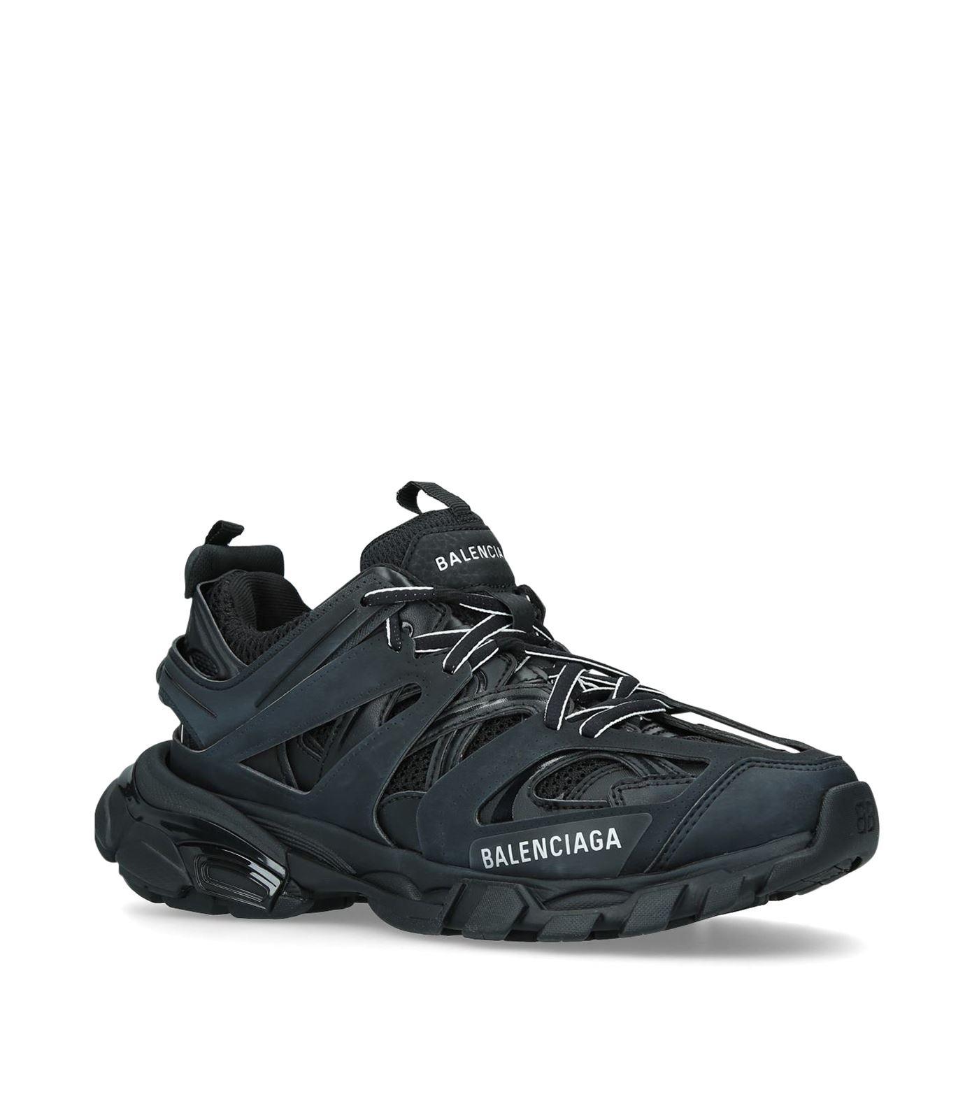 Balenciaga Leather Track Sneakers in Black - Save 18% - Lyst