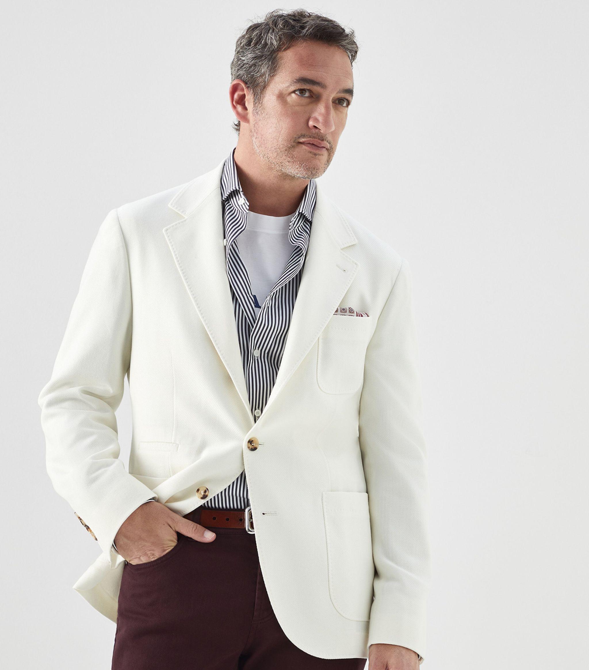 Men's white store linen blazer