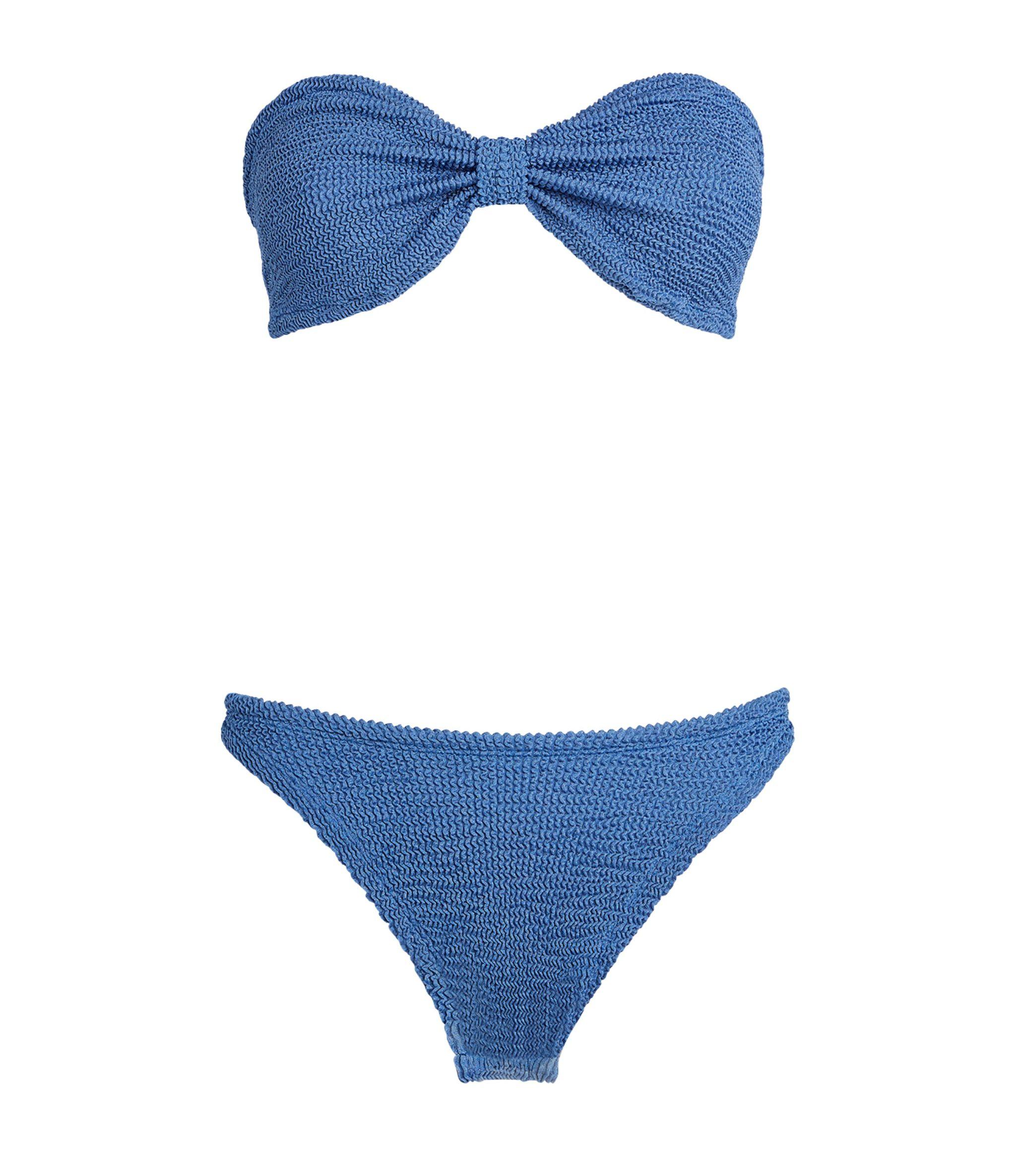 Hunza G Bandeau Jean Bikini in Blue | Lyst