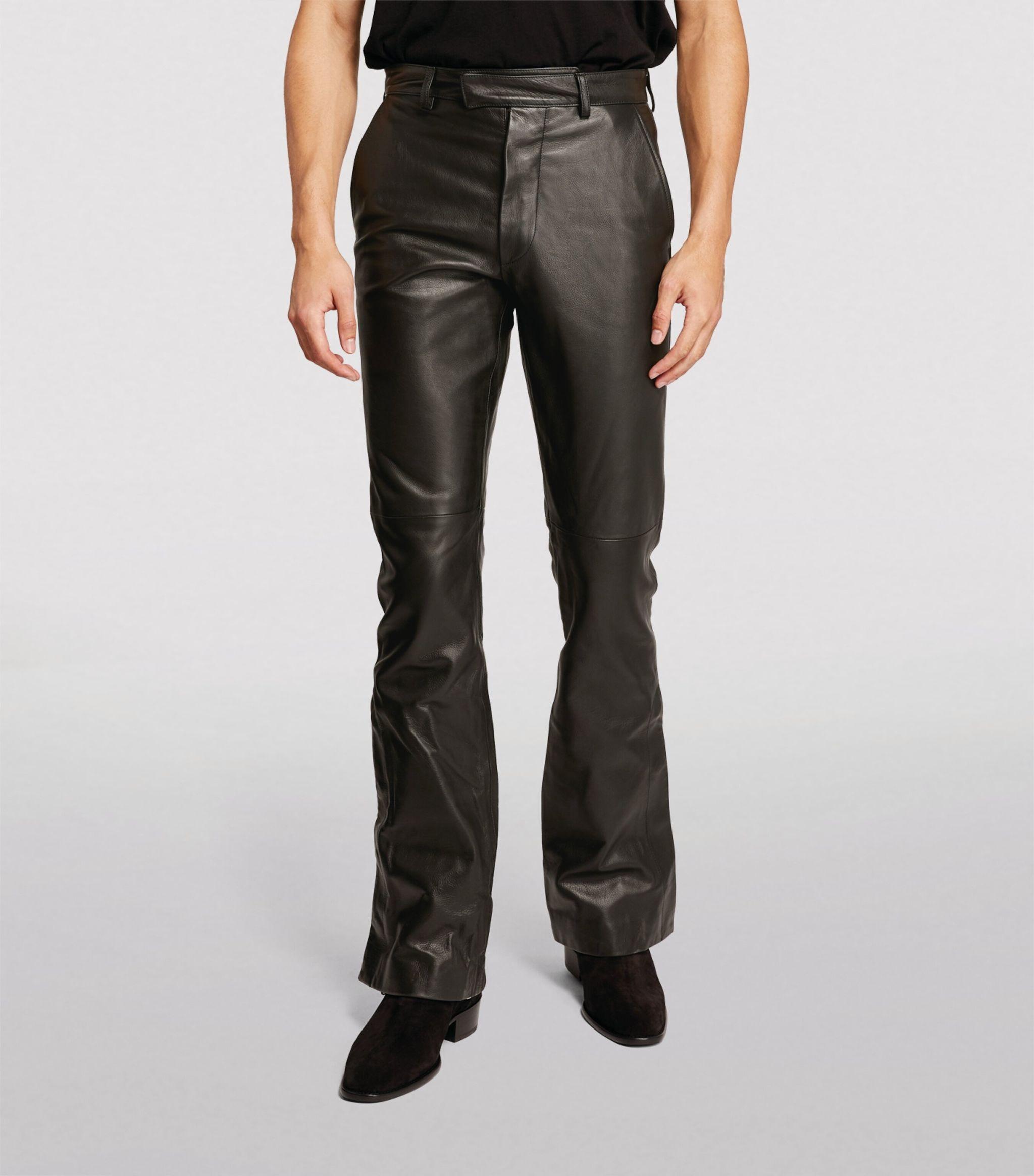 Amiri Leather Kick-flare Trousers in Black for Men | Lyst UK