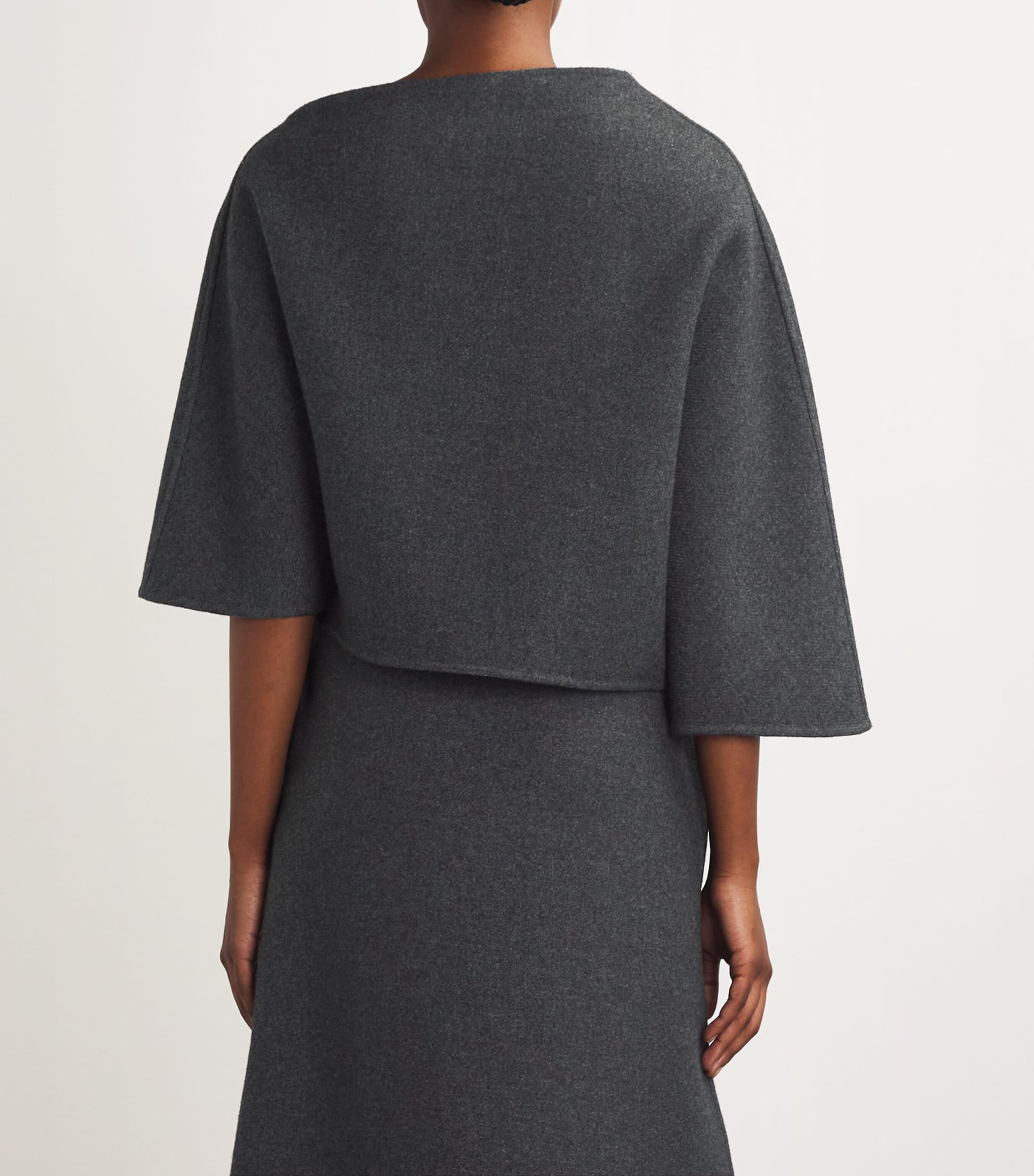 The Row Faure Wool-Blend Top in Gray Lyst