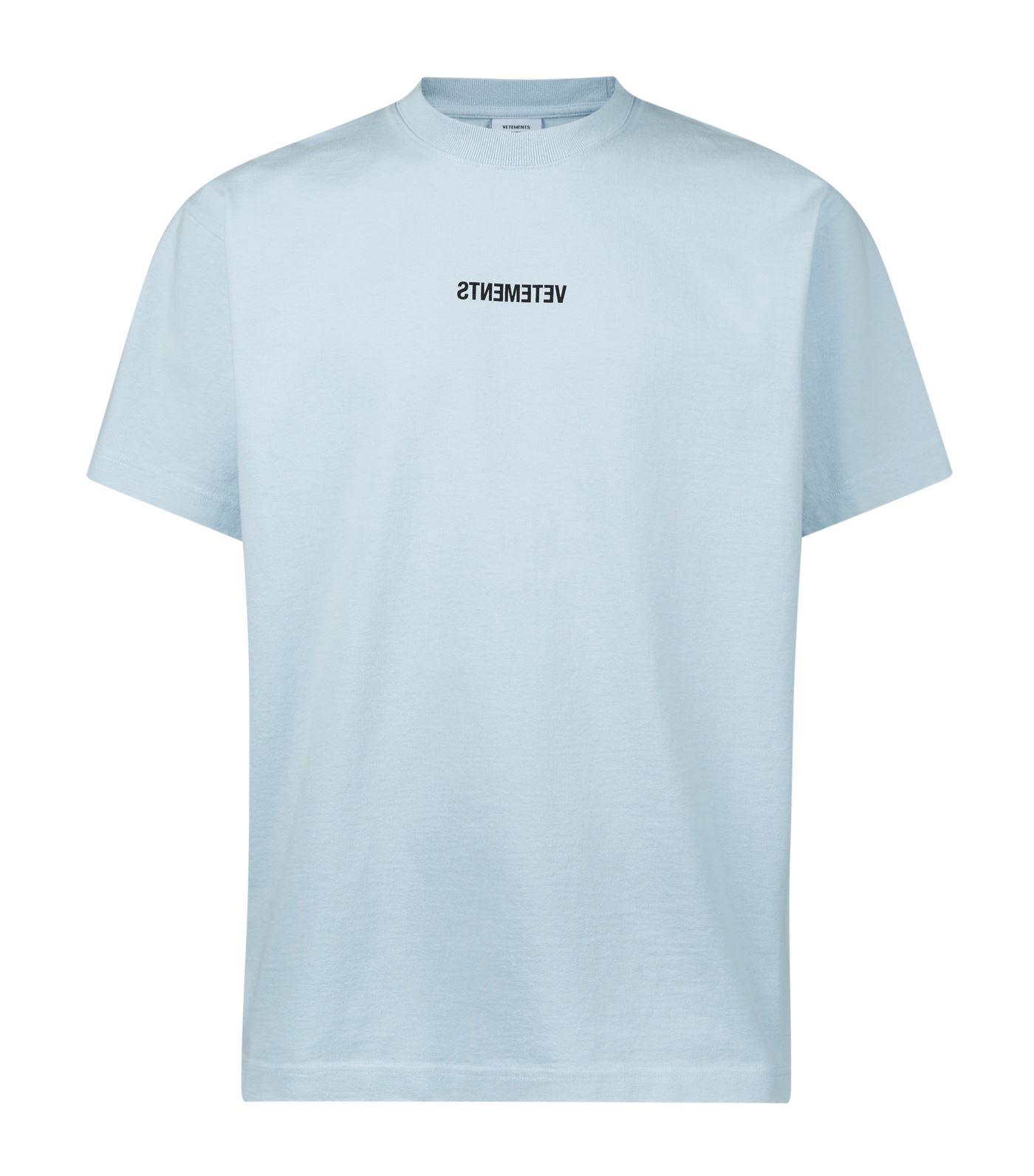 Vetements Cotton Inverted Logo T-shirt in Blue for Men | Lyst