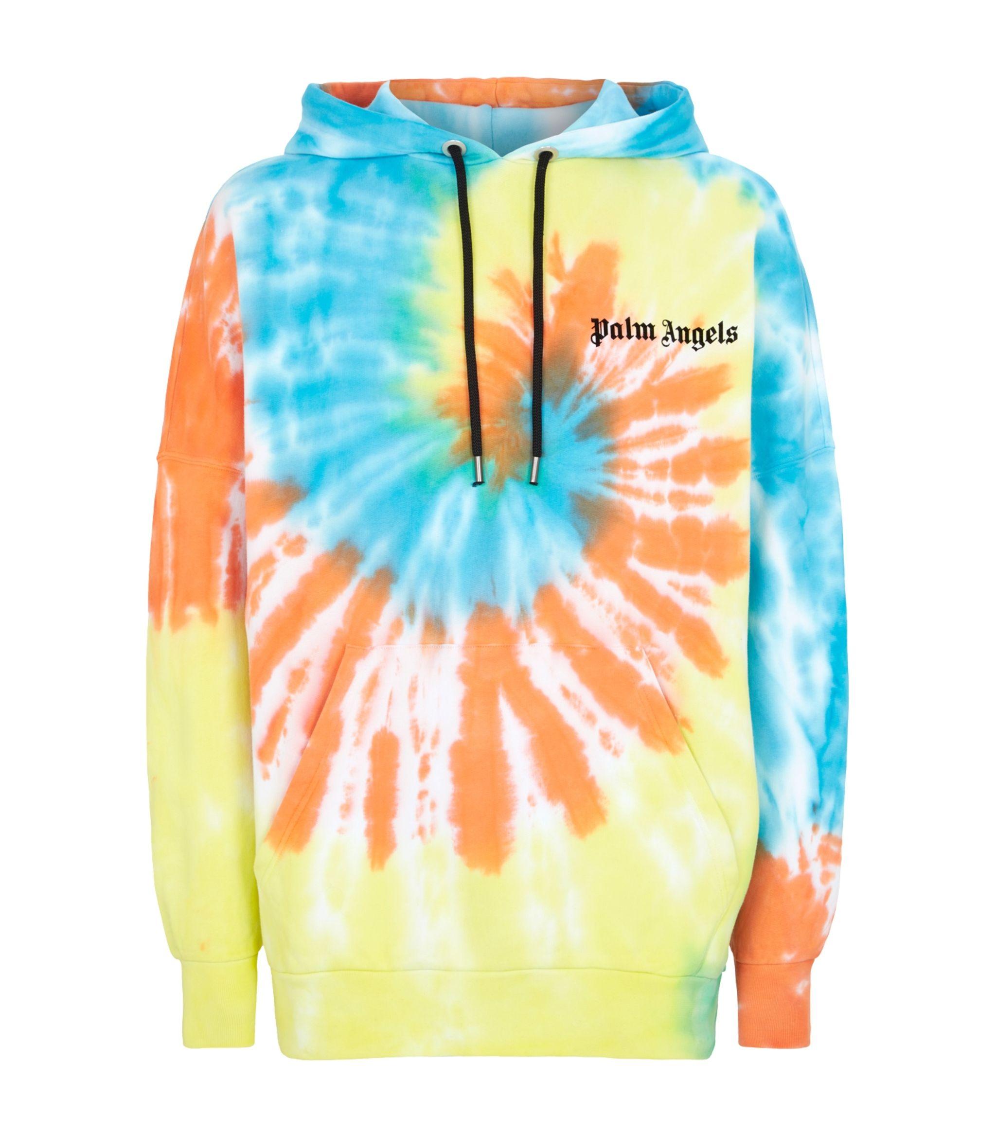 tie dye palm angels moletom com capuz