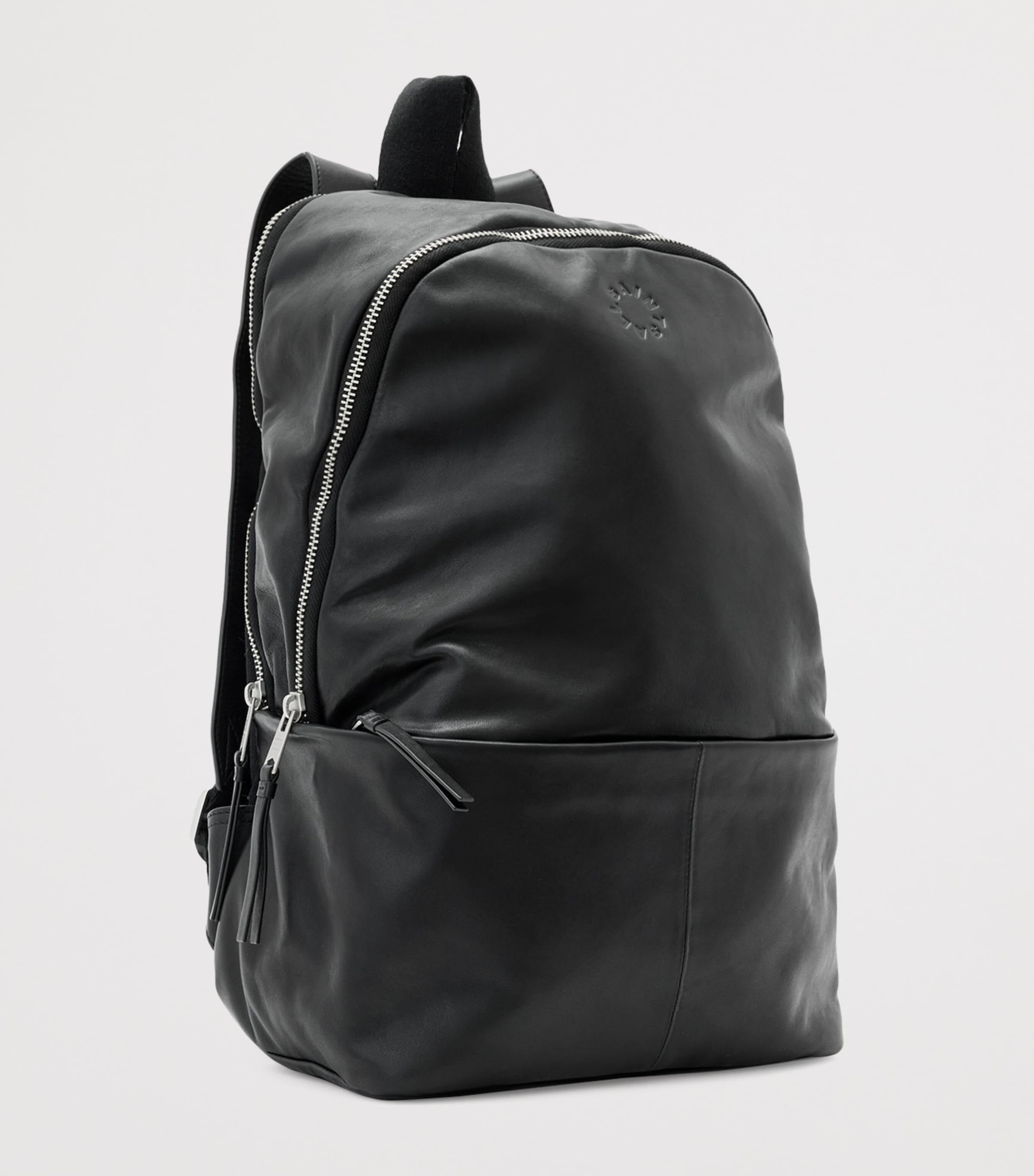 AllSaints Leather Finn Backpack in Black for Men Lyst UK