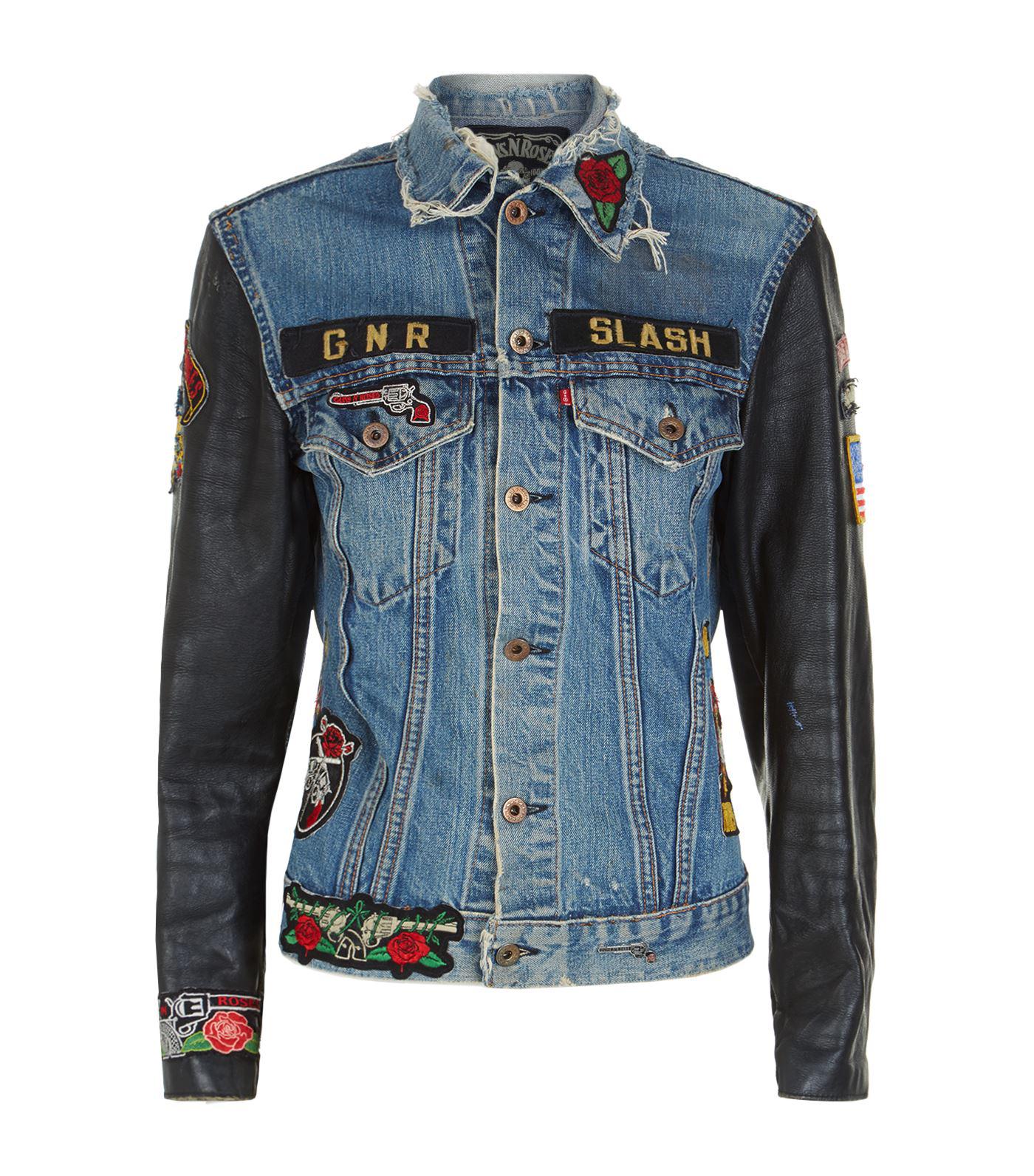 MadeWorn Guns N' Roses Embellished Denim Jacket in Blue for Men | Lyst
