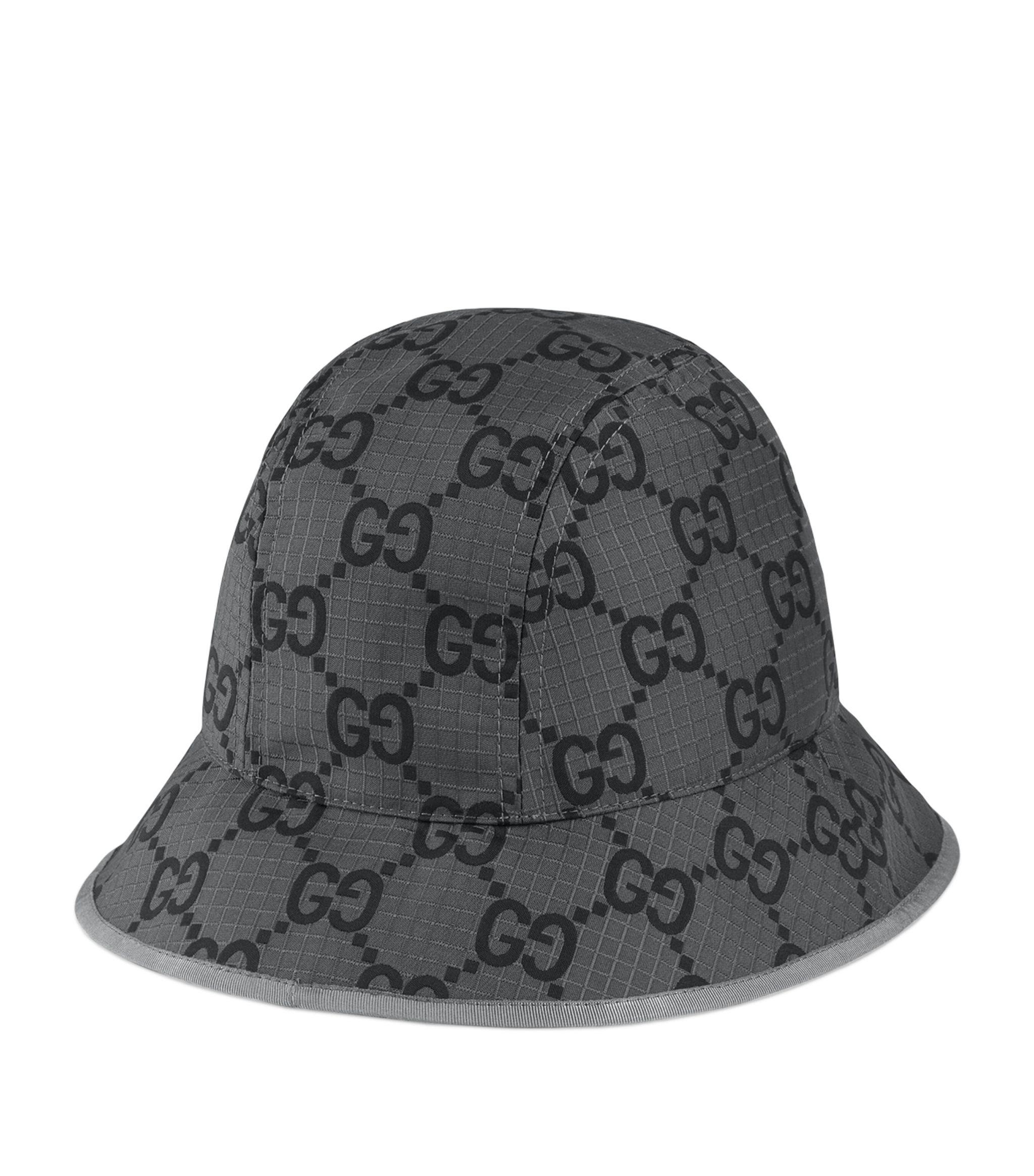 Gucci Gg Ripstop Bucket Hat in Gray for Men | Lyst