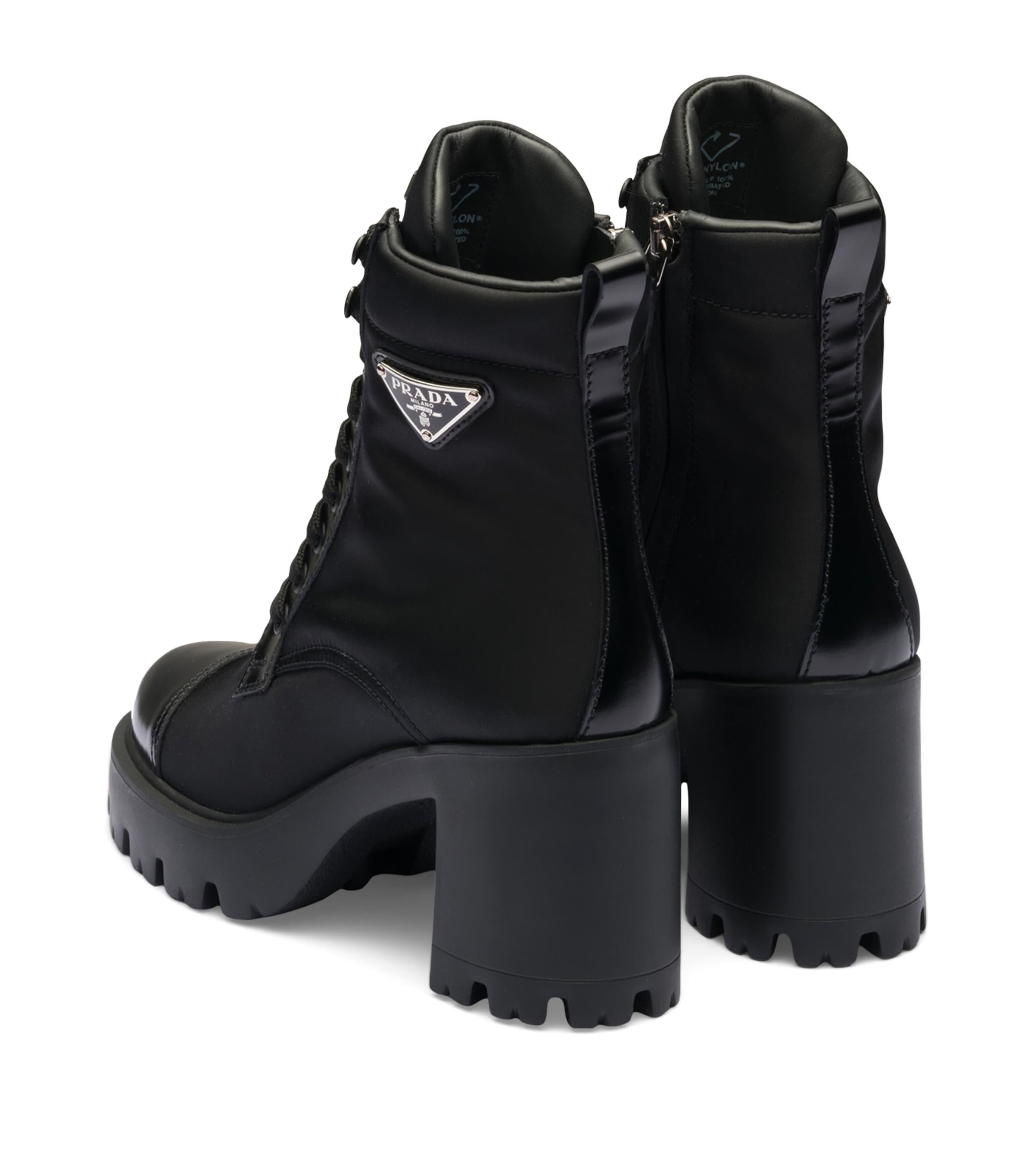 Prada Leather And Re Nylon Boots in Black Lyst UK
