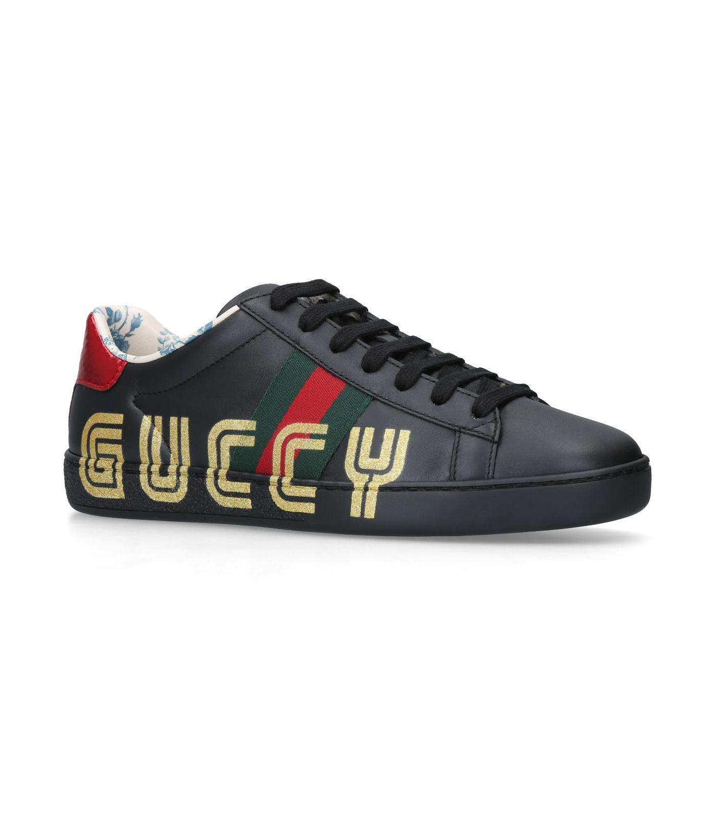 Gucci Guccy Logo Sneakers in Black | Lyst