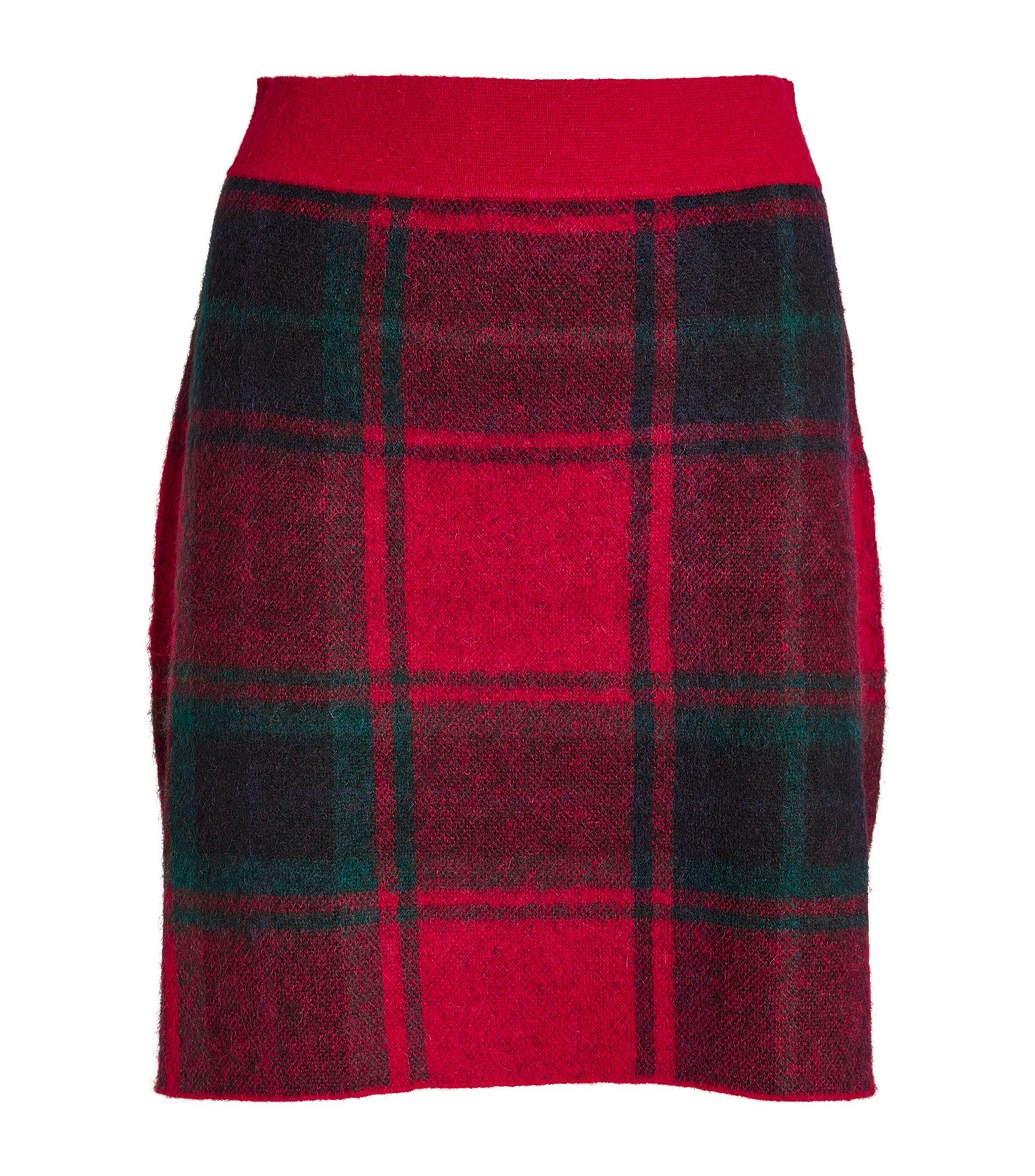 Polo Ralph Lauren Alpaca-blend Tartan Skirt in Red | Lyst Canada