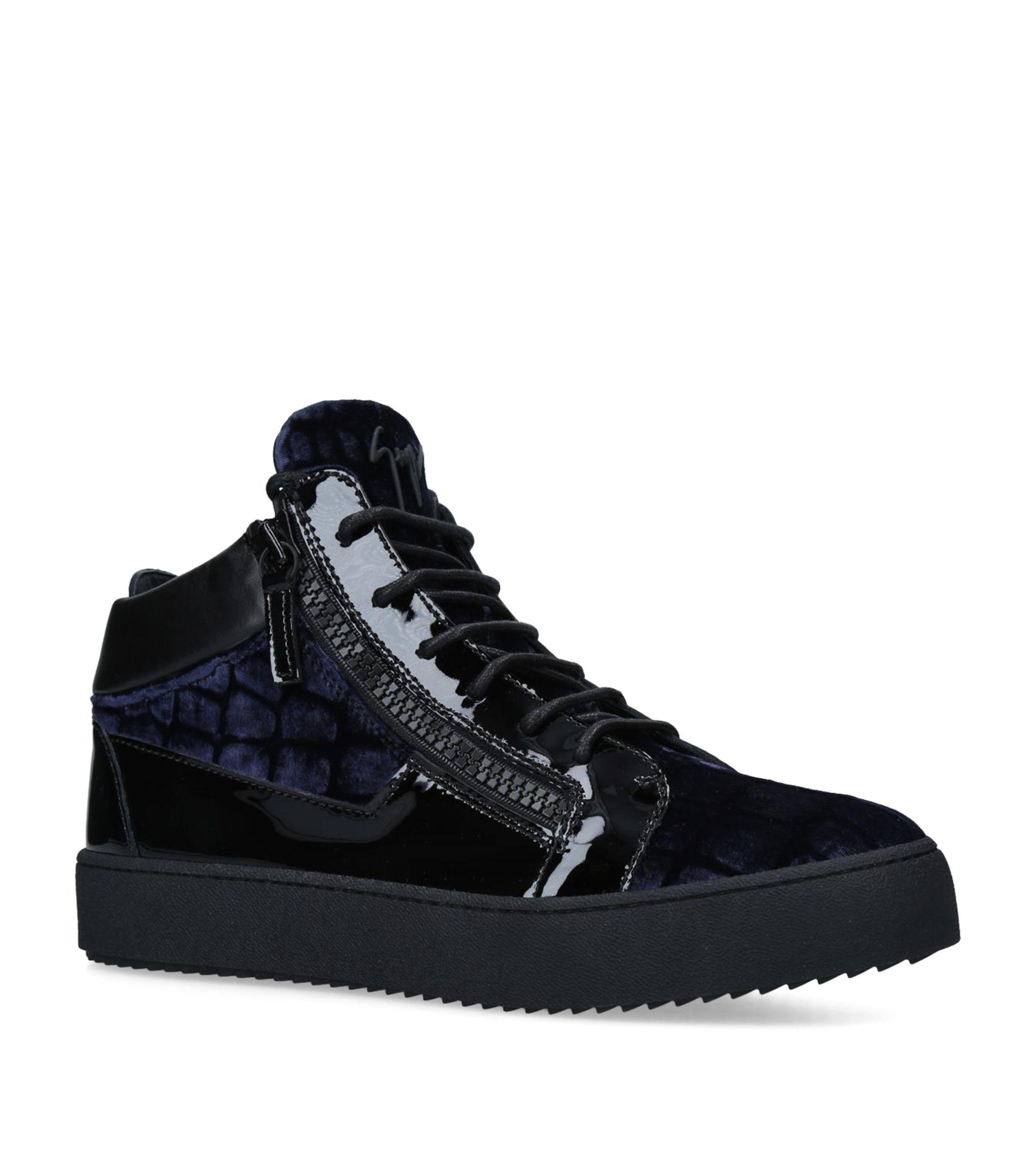 Giuseppe Zanotti Velvet Croc Print High-top Kriss Sneakers in Blue for ...