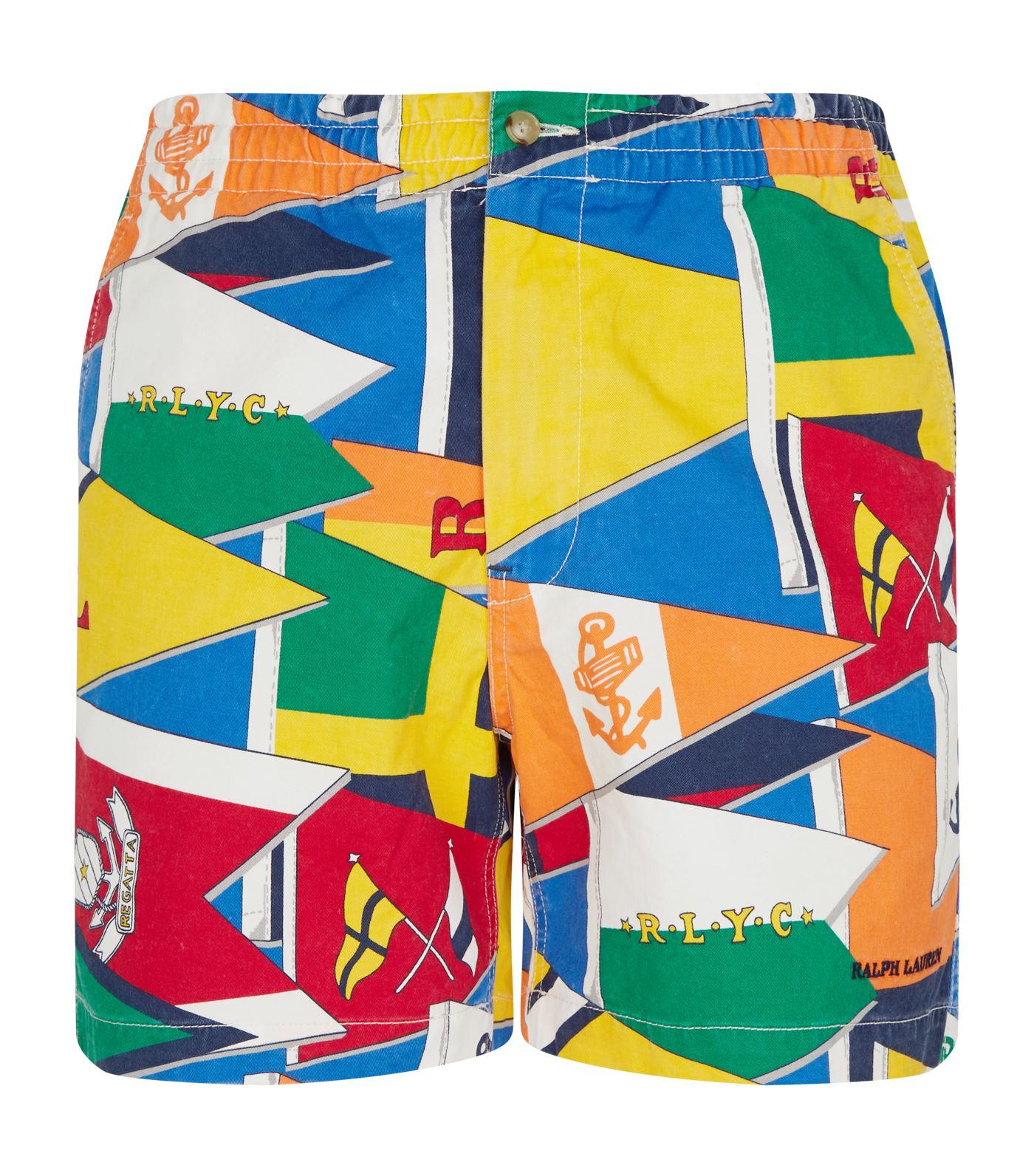 Polo Ralph Lauren Nautical Flag Print Shorts in Blue for Men | Lyst