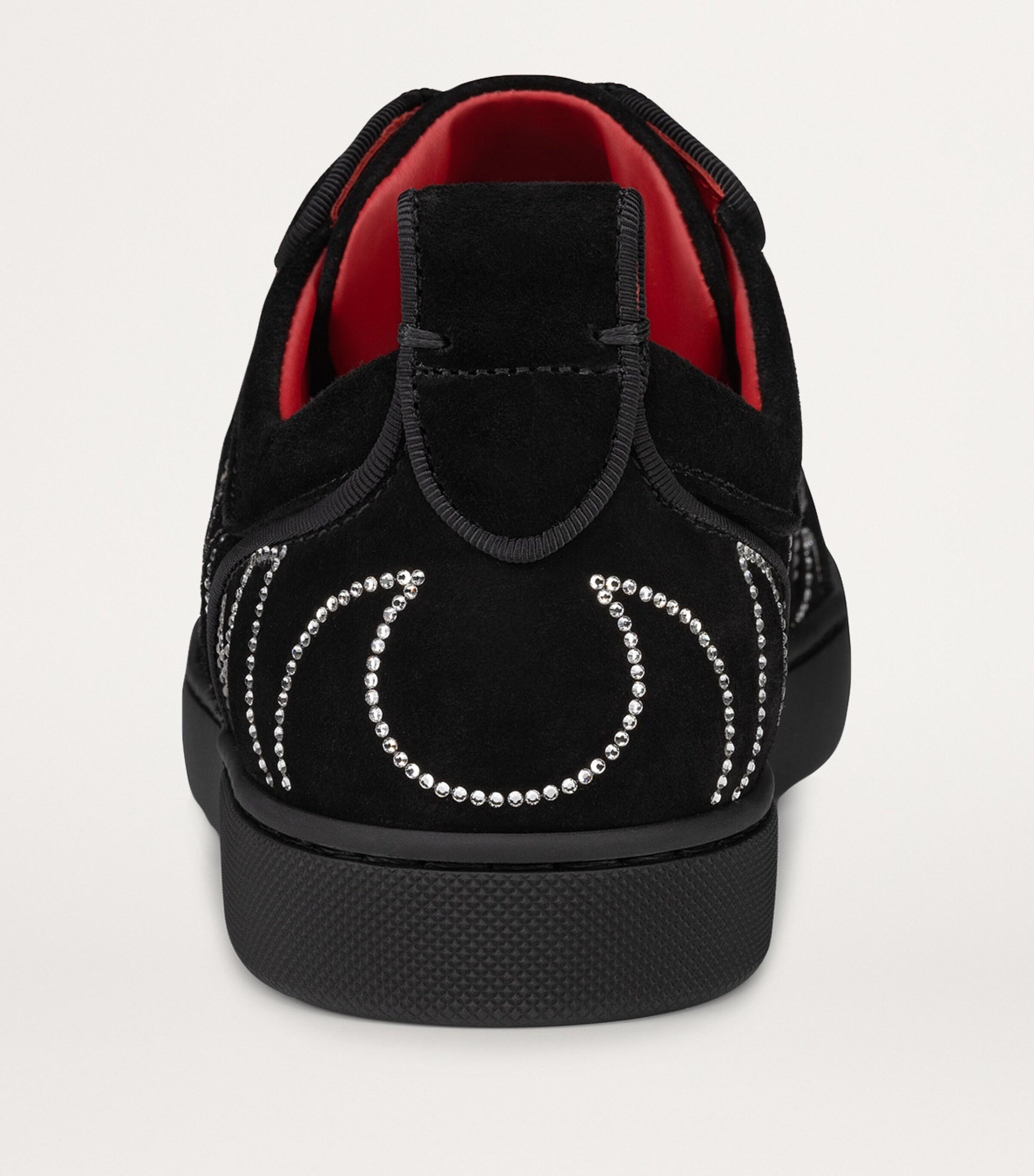 Christian Louboutin Giddy Vieira Strass Velour Sneakers in Black