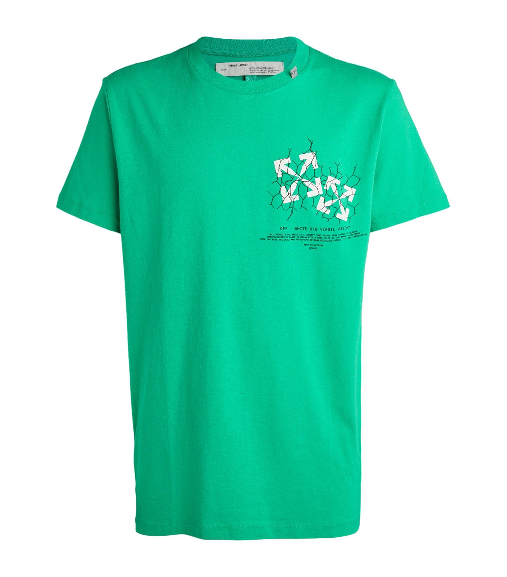 Off-White c/o Virgil Abloh Fence Motif T-shirt in Green for Men | Lyst