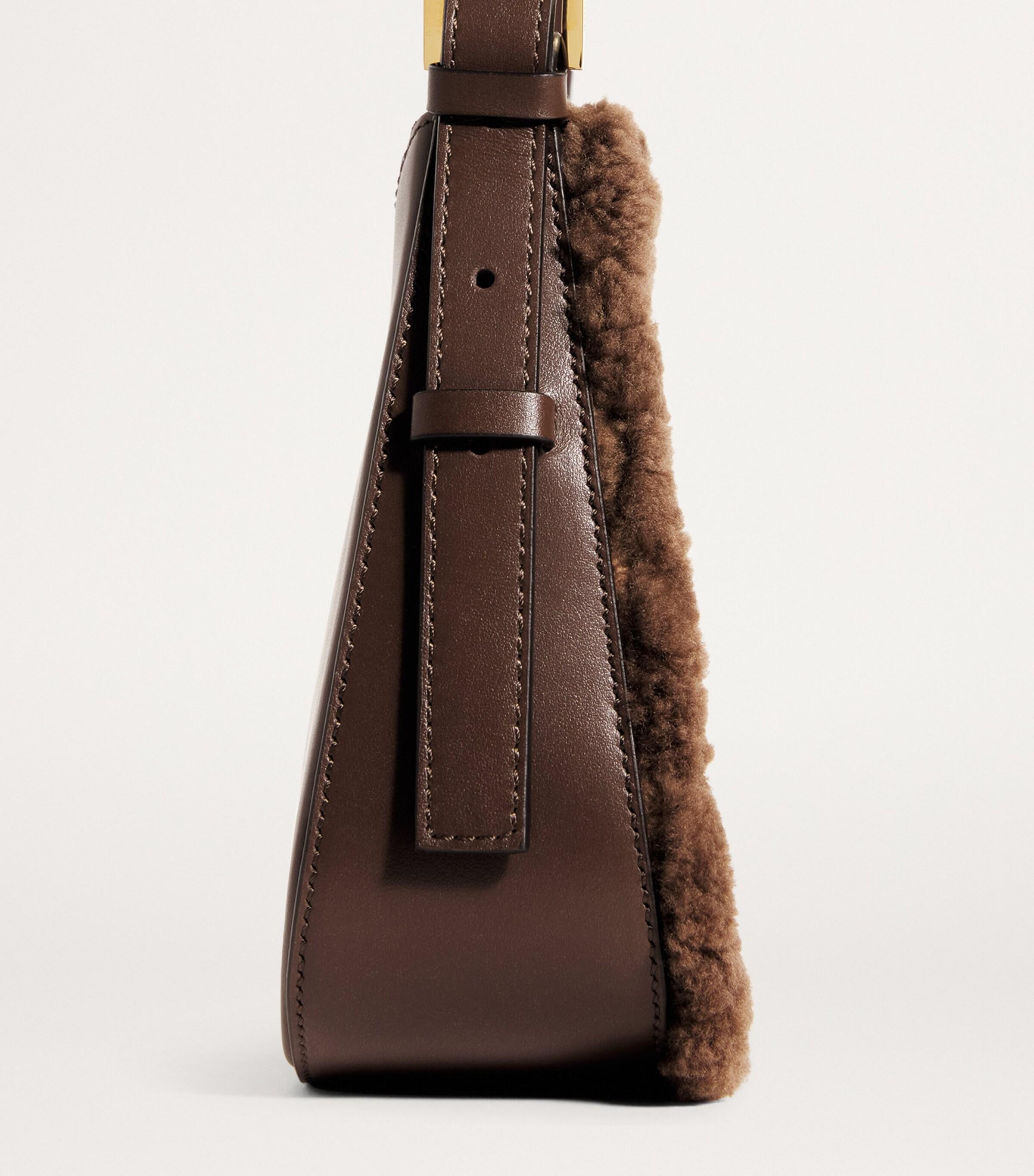 DeMellier Leather And Shearling Tokyo Shoulder Bag in Brown Lyst UK