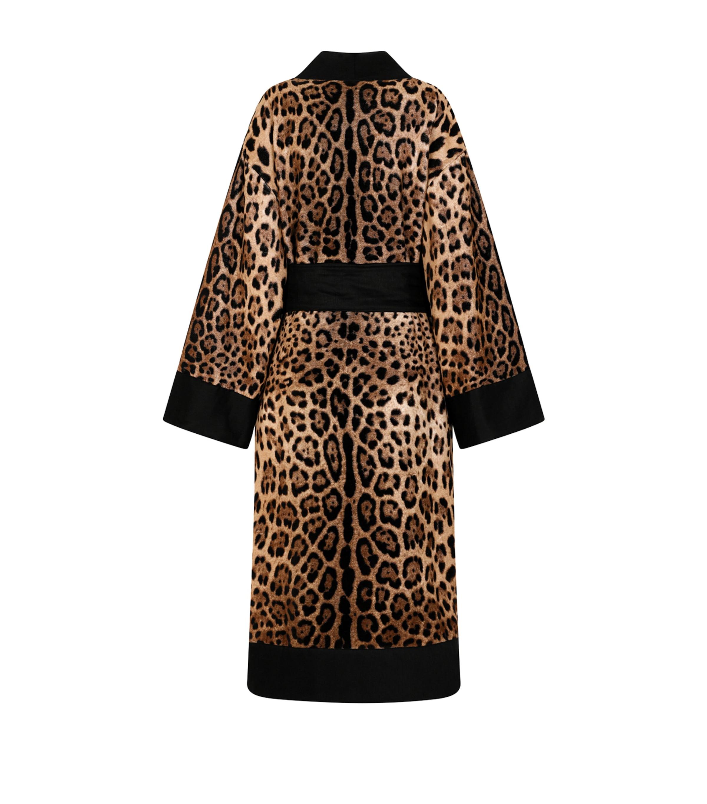Dolce & Gabbana X Skims Pyjama Soie Léopard - Ensemble De Sommeil Manches Longues Taille XS
