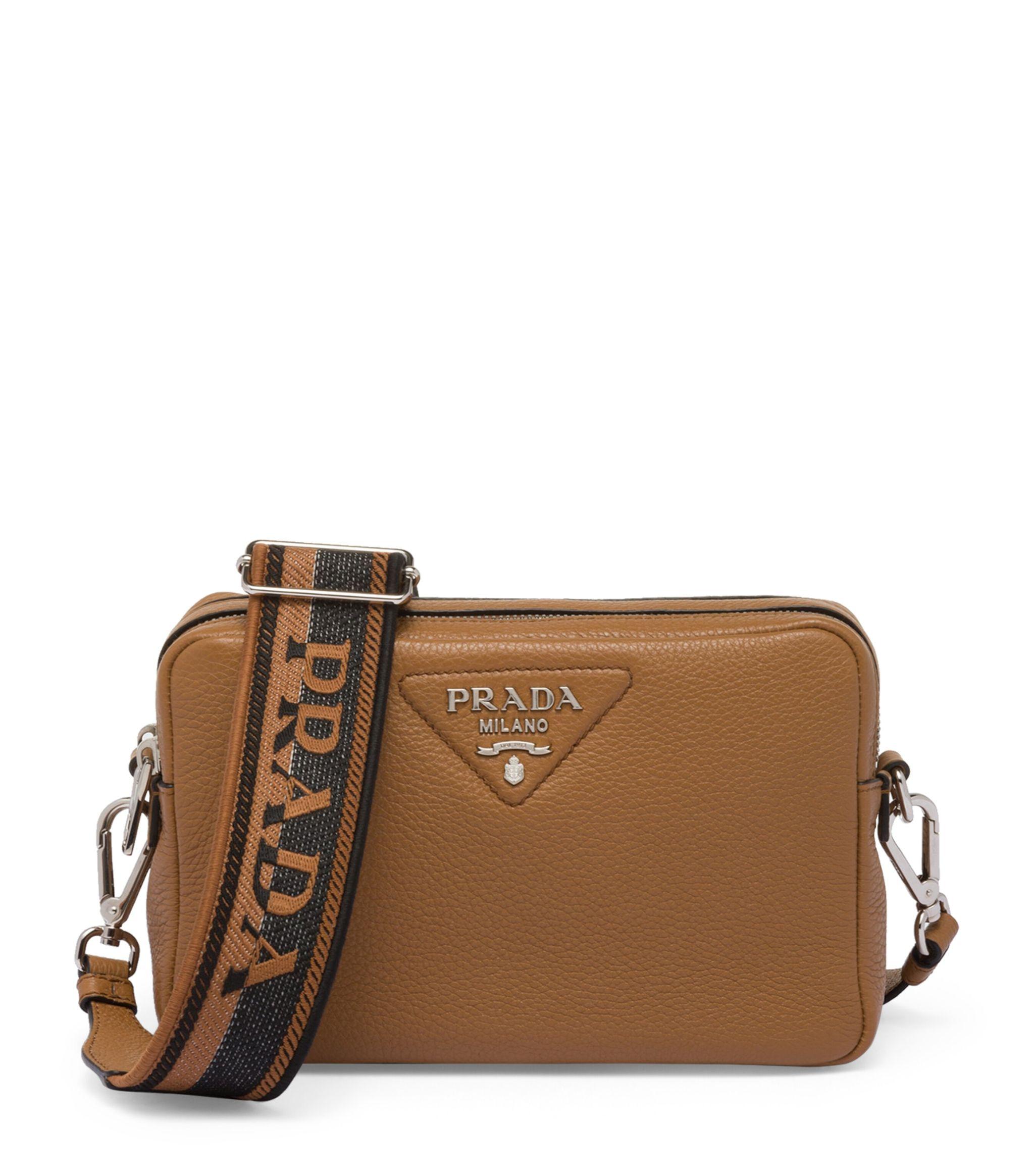 Prada Medium Leather Cross-body Bag in Brown | Lyst Canada