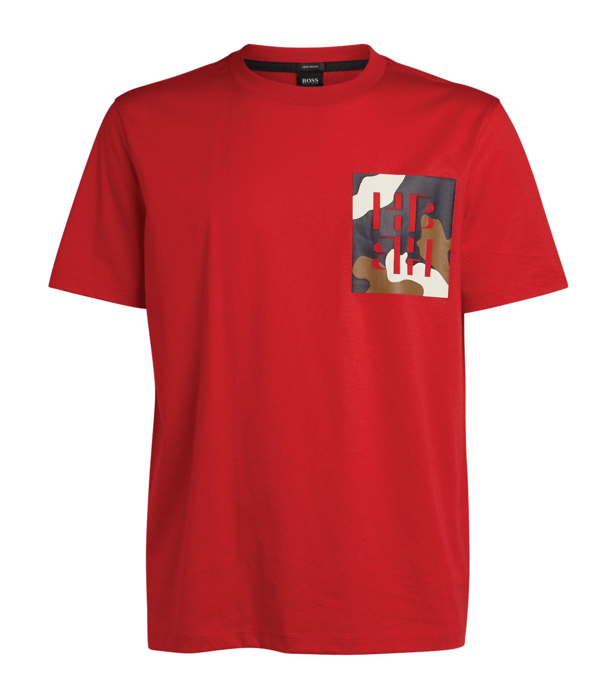 BOSS by Hugo Boss Cotton Camouflage Logo T-shirt in Red for Men - Lyst