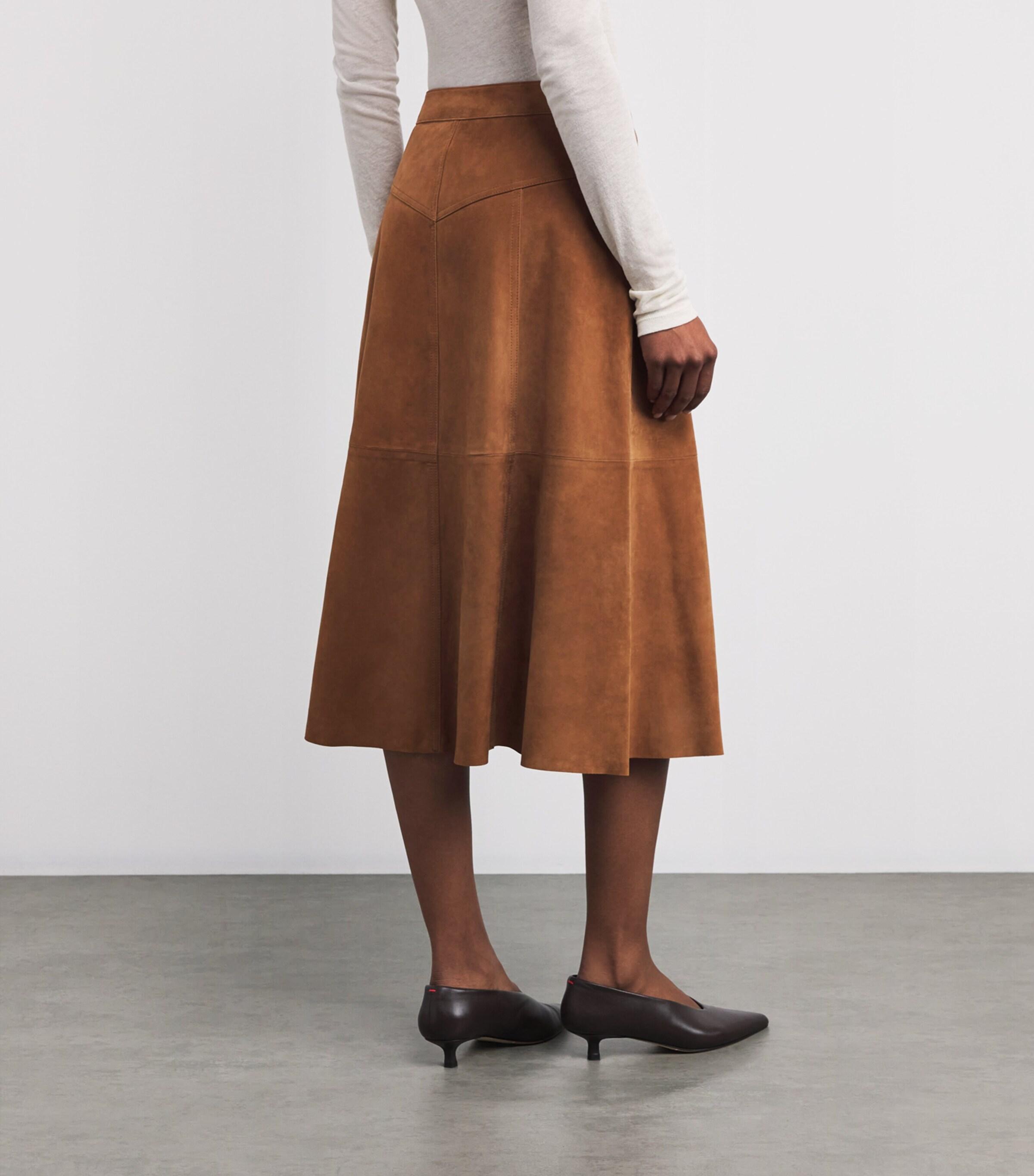 【LOULOUSEOUL】Olivia Shirring Midi Skirt (Brown) Olivia Shirring Midi Skirt (Brown) - LOULOUSEOUL