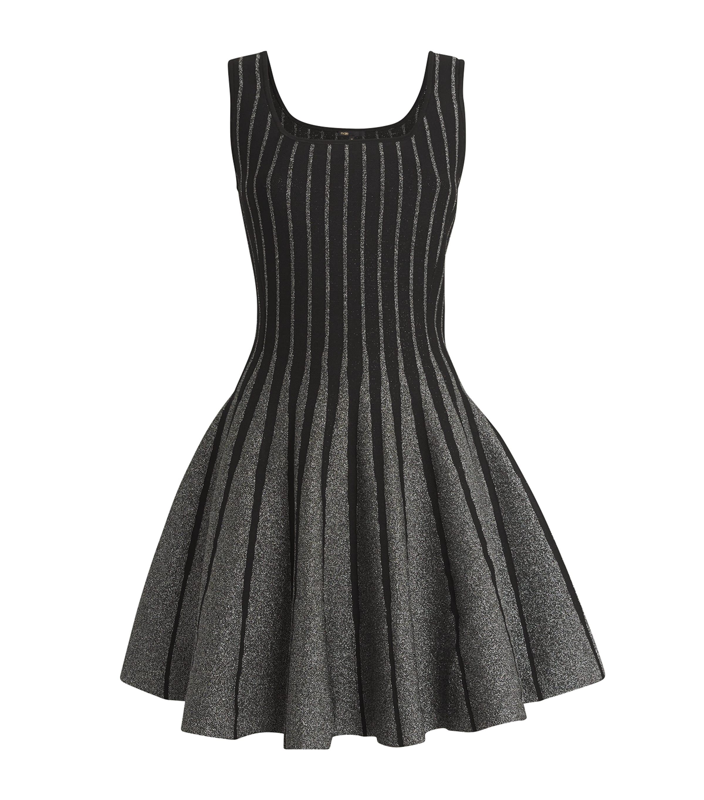 Maje Jacquard Knit Mini Dress in Black | Lyst