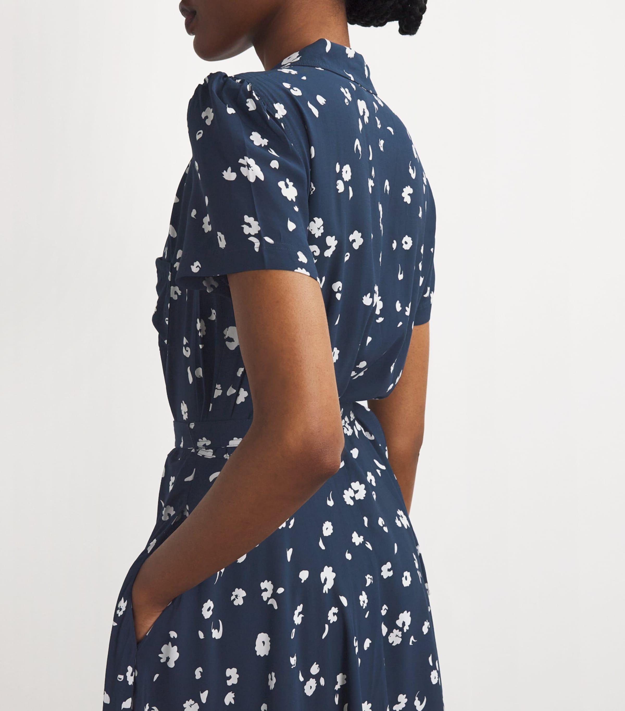 【送料&関税込】Polo Ralph Lauren Midi Viscose Dress Polo Ralph Lauren Viscose Patterned Midi Dress in Blue | Lyst