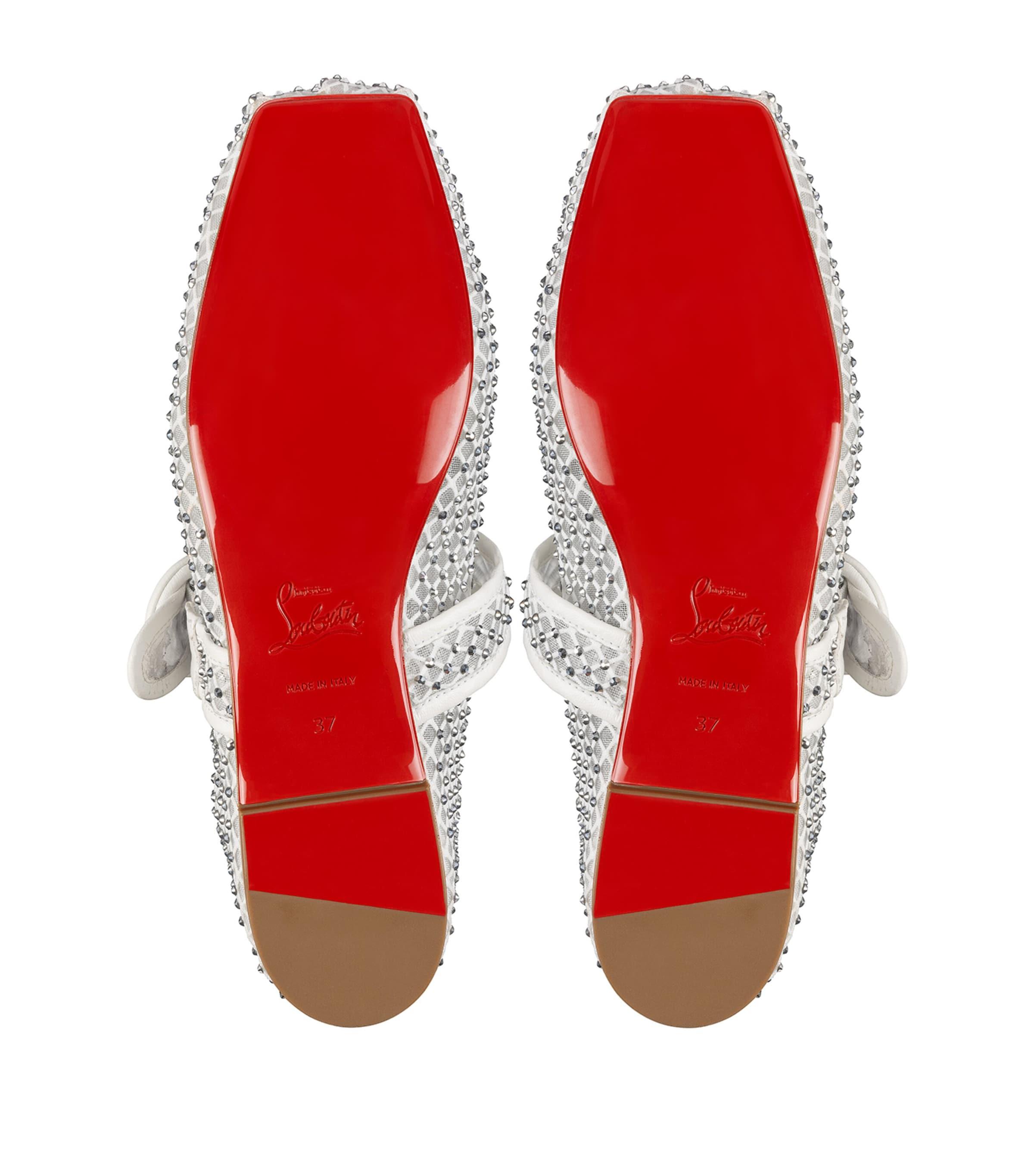 Louboutin white flats 2025