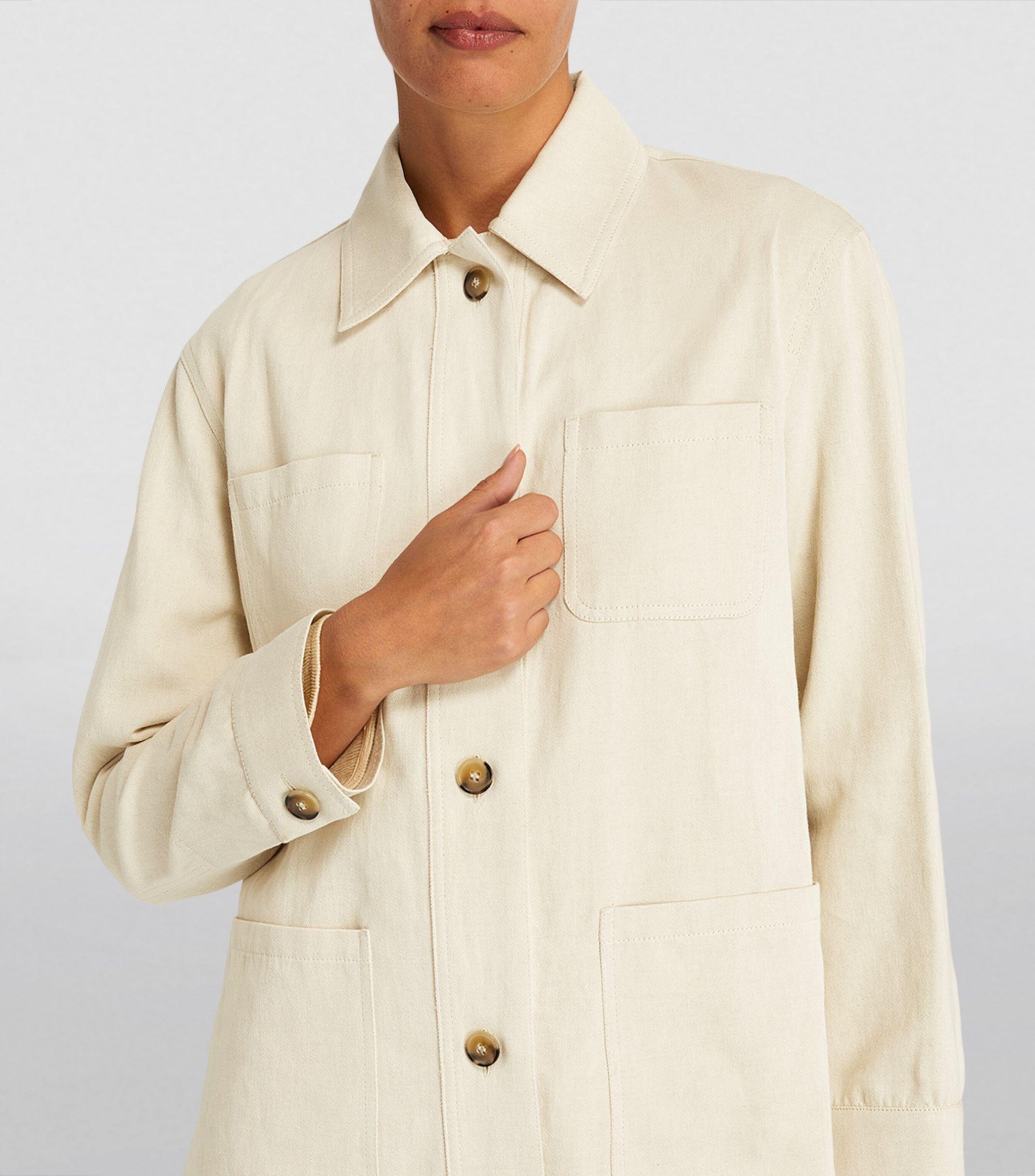 Linen shirt 2025 jacket womens