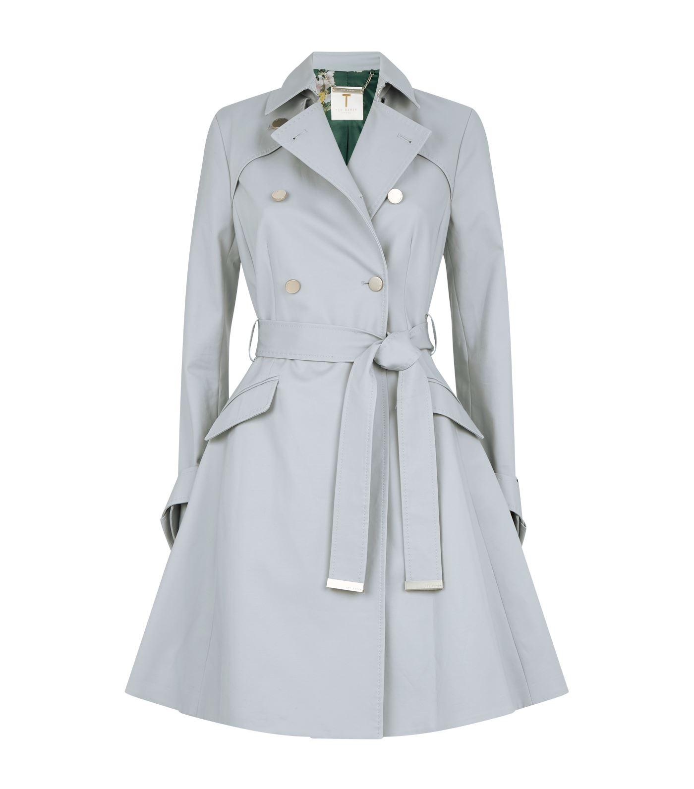 Ted Baker Marrian Knotted Cuffs Trench Coat in Gray | Lyst