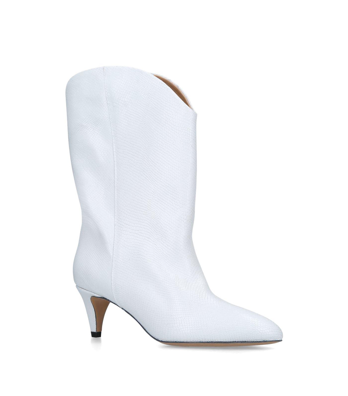 Isabel Marant Leather Dernee Boots 50 In White Lyst