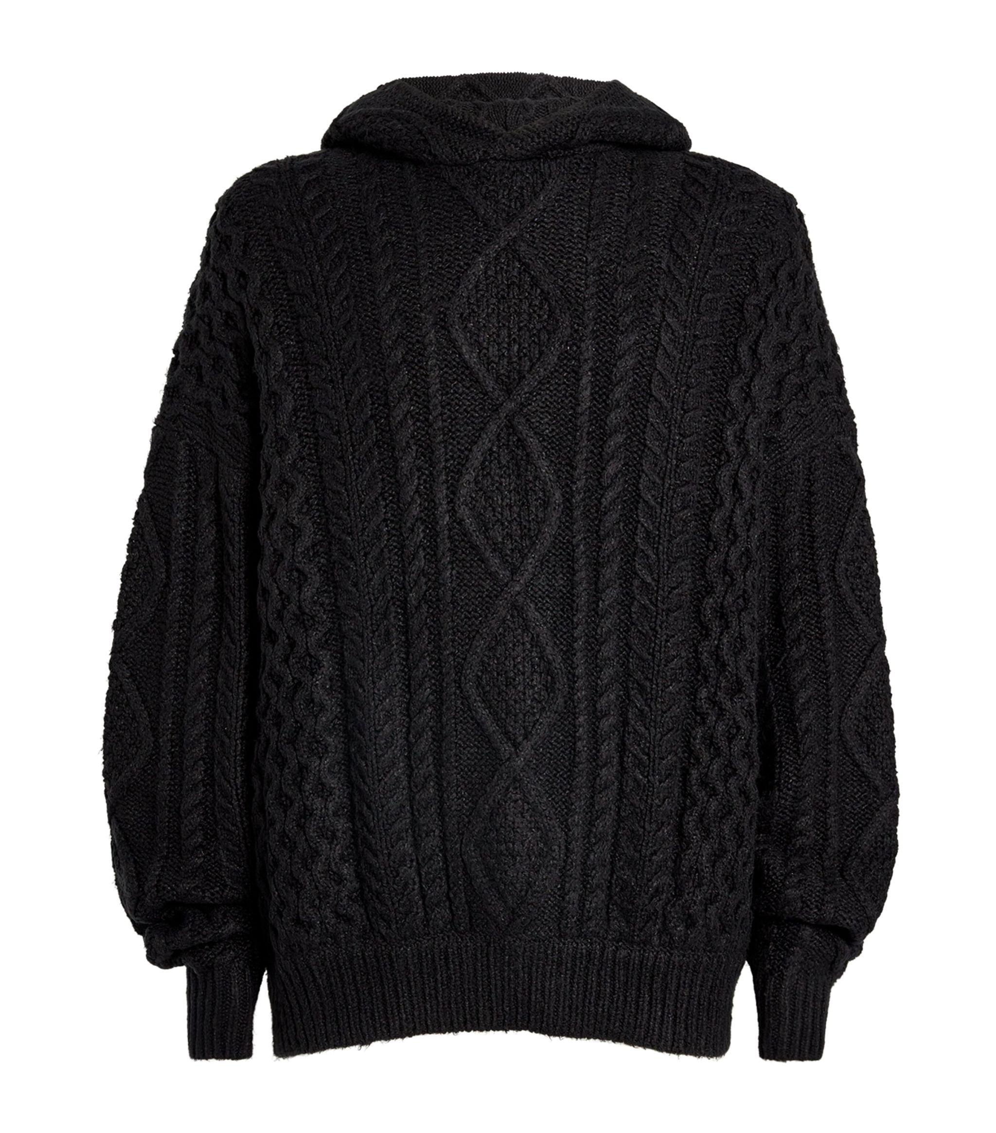 Fear of God ESSENTIALS Cable-knit Hoodie in Black for Men | Lyst