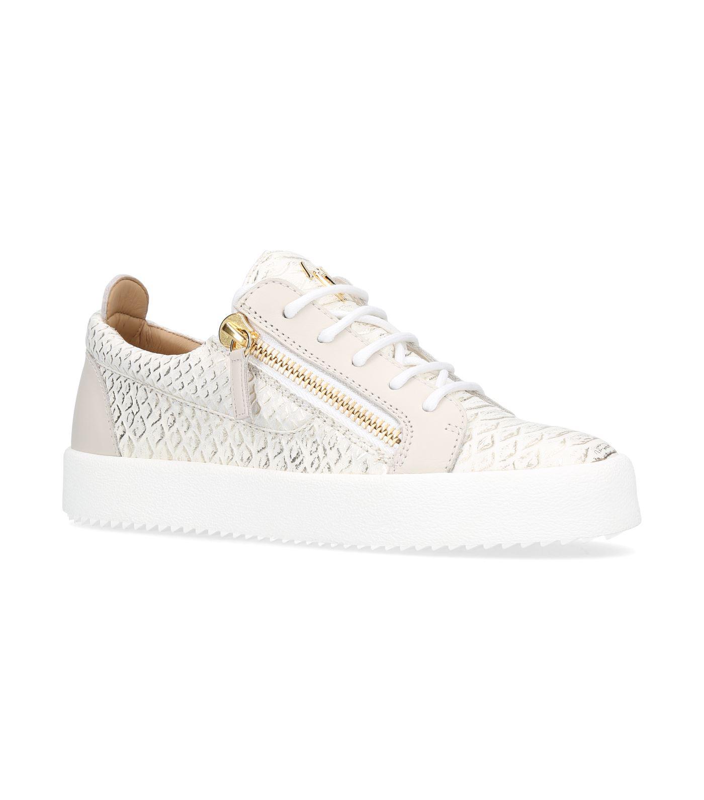 Giuseppe Zanotti Leather Python Print Low-top Sneakers in Beige (Natural) -  Lyst