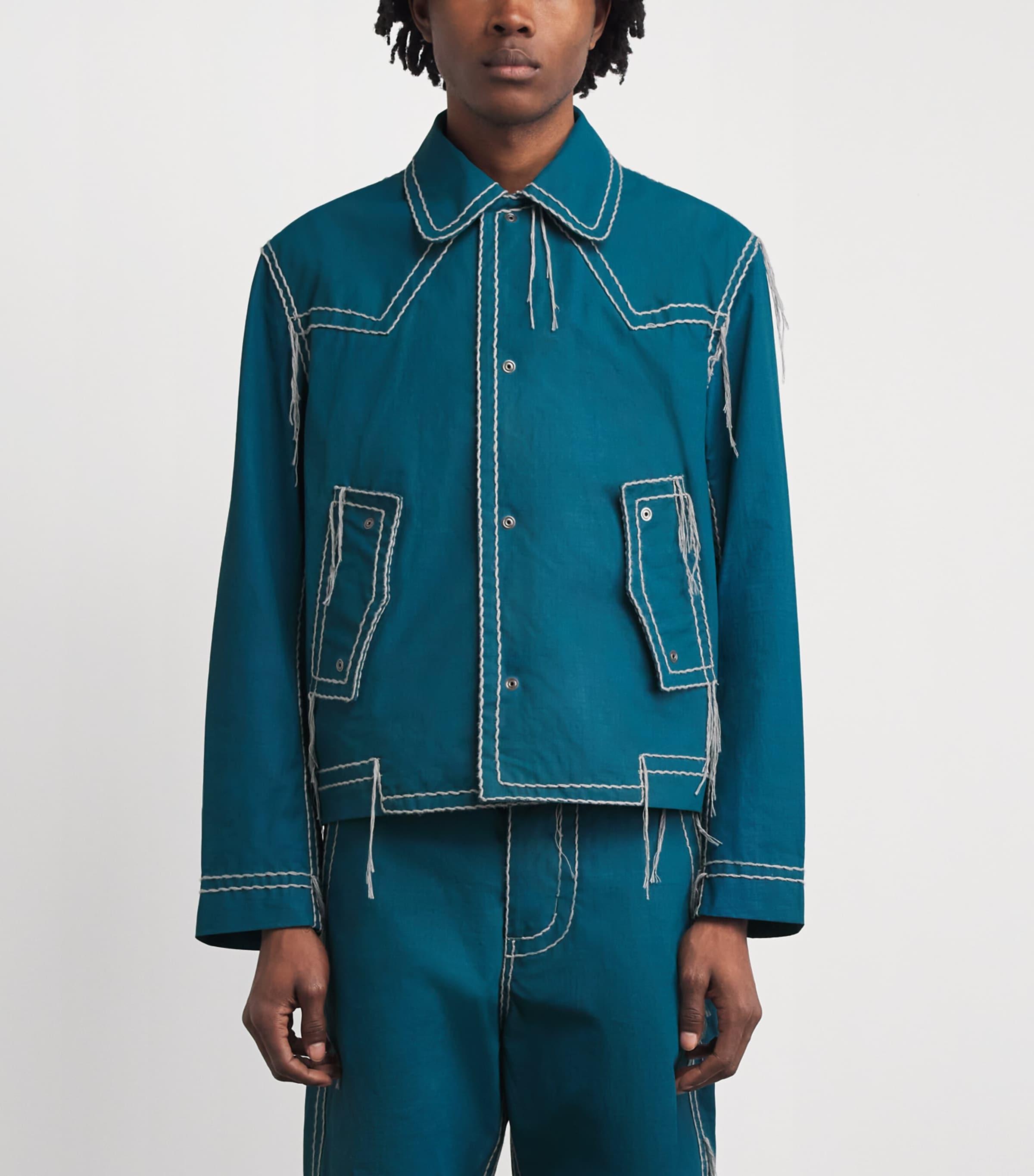 Craig Green Cotton Embroidered Worker Jacket in Blue for Men | Lyst