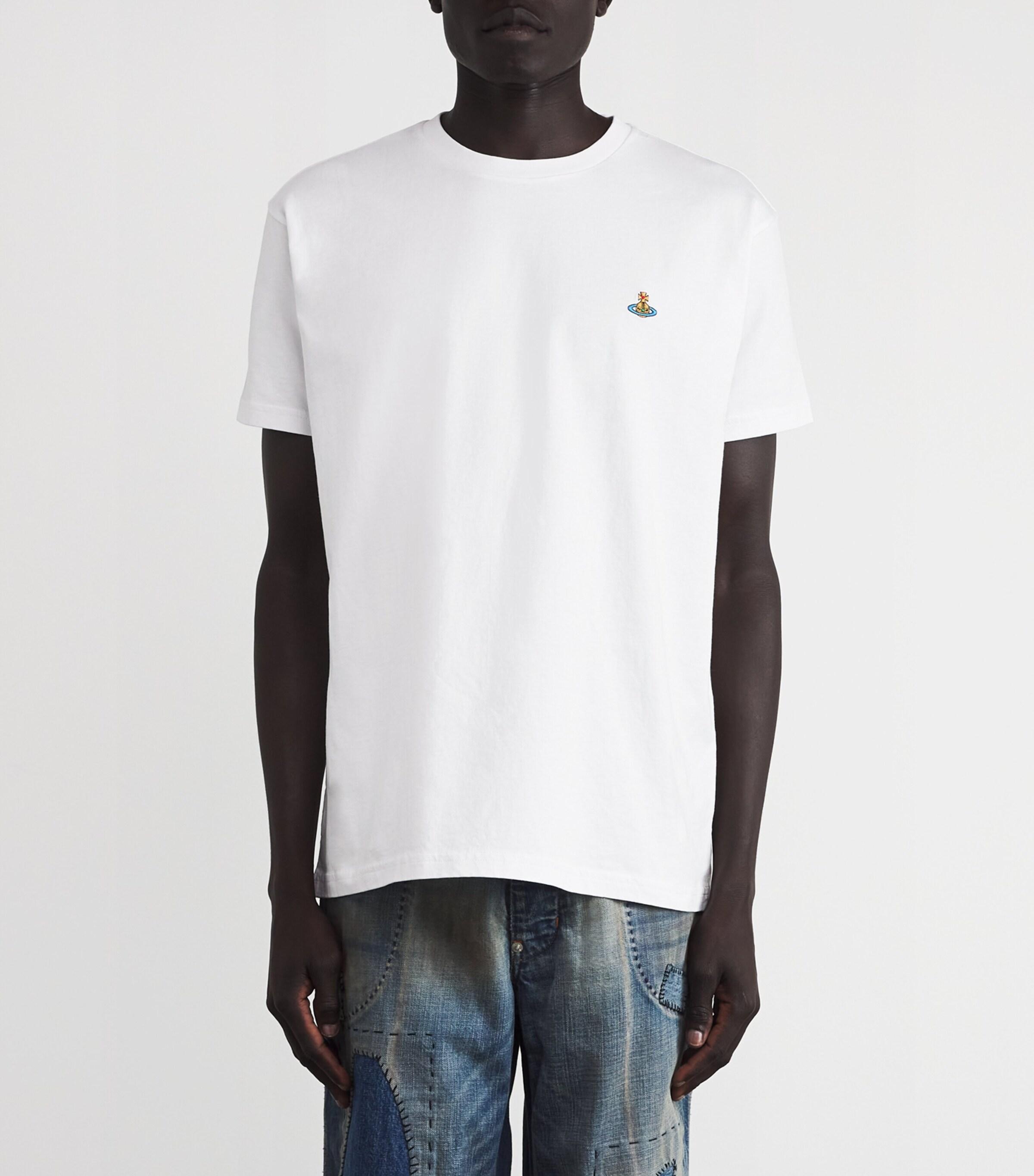 DRAWN ORB LOGO CLASSIC Tシャツ Vivienne Westwood Orb logo-embroidery Cotton T-shirt | White