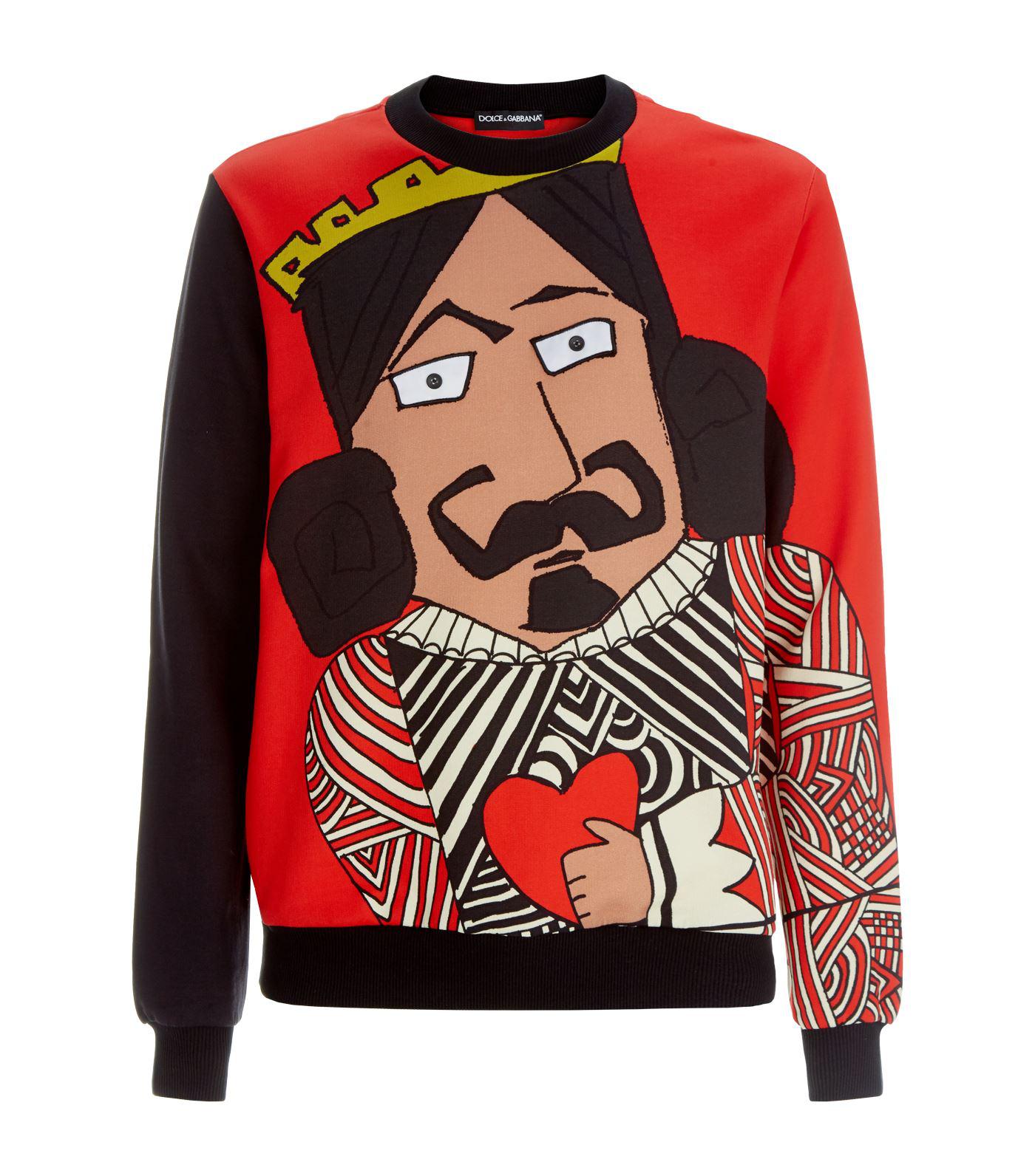 Dolce & Gabbana King Of Love Sweatshirt in Red for Men | Lyst
