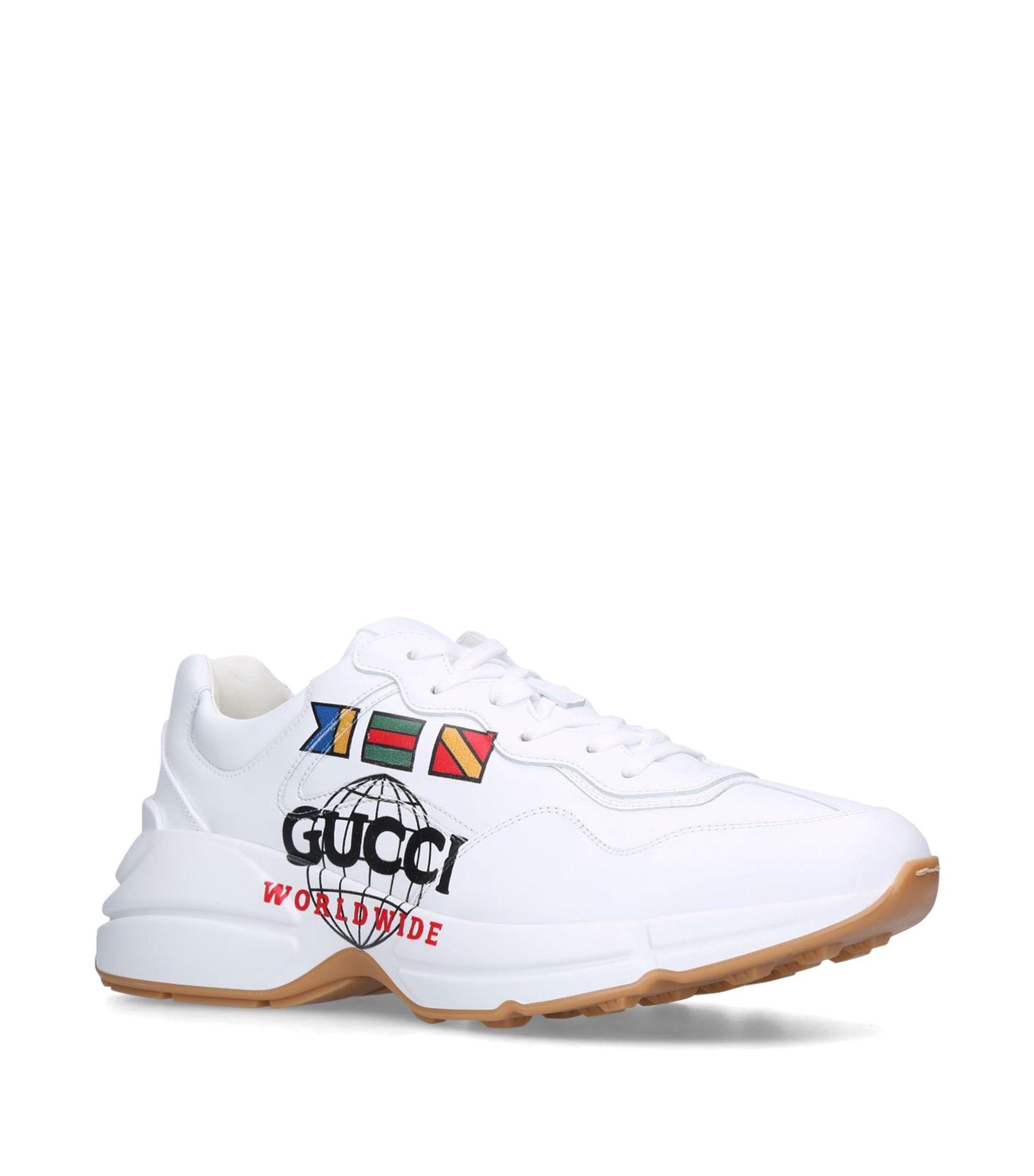 Gucci Rhyton Worldwide Sneakers in White for Men - Save 10% - Lyst