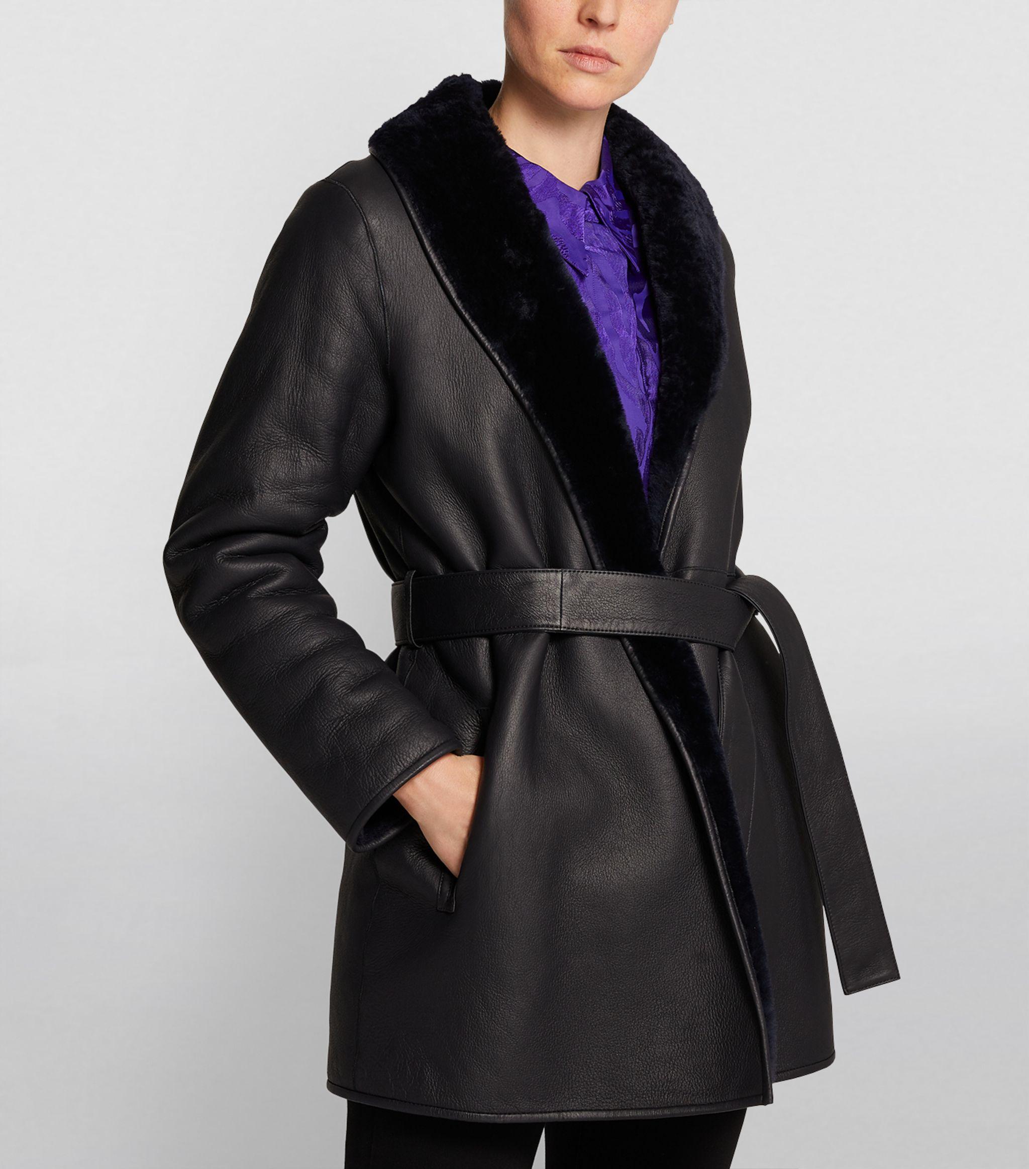 Claudie Pierlot Reversible Leather-fur Jacket in Blue | Lyst Canada