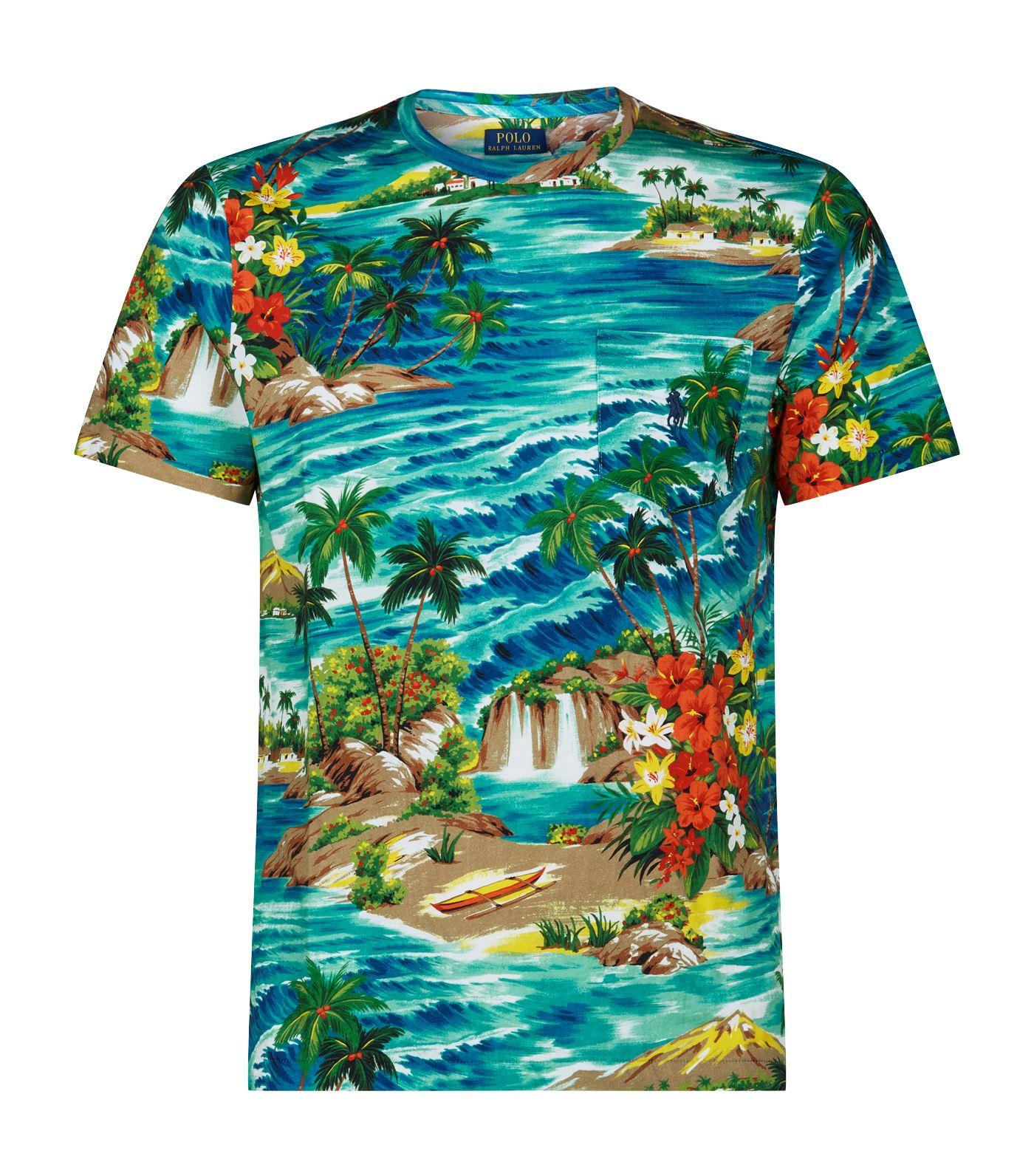 Polo Ralph Lauren Cotton Hawaiian Print T-shirt in Blue for Men | Lyst