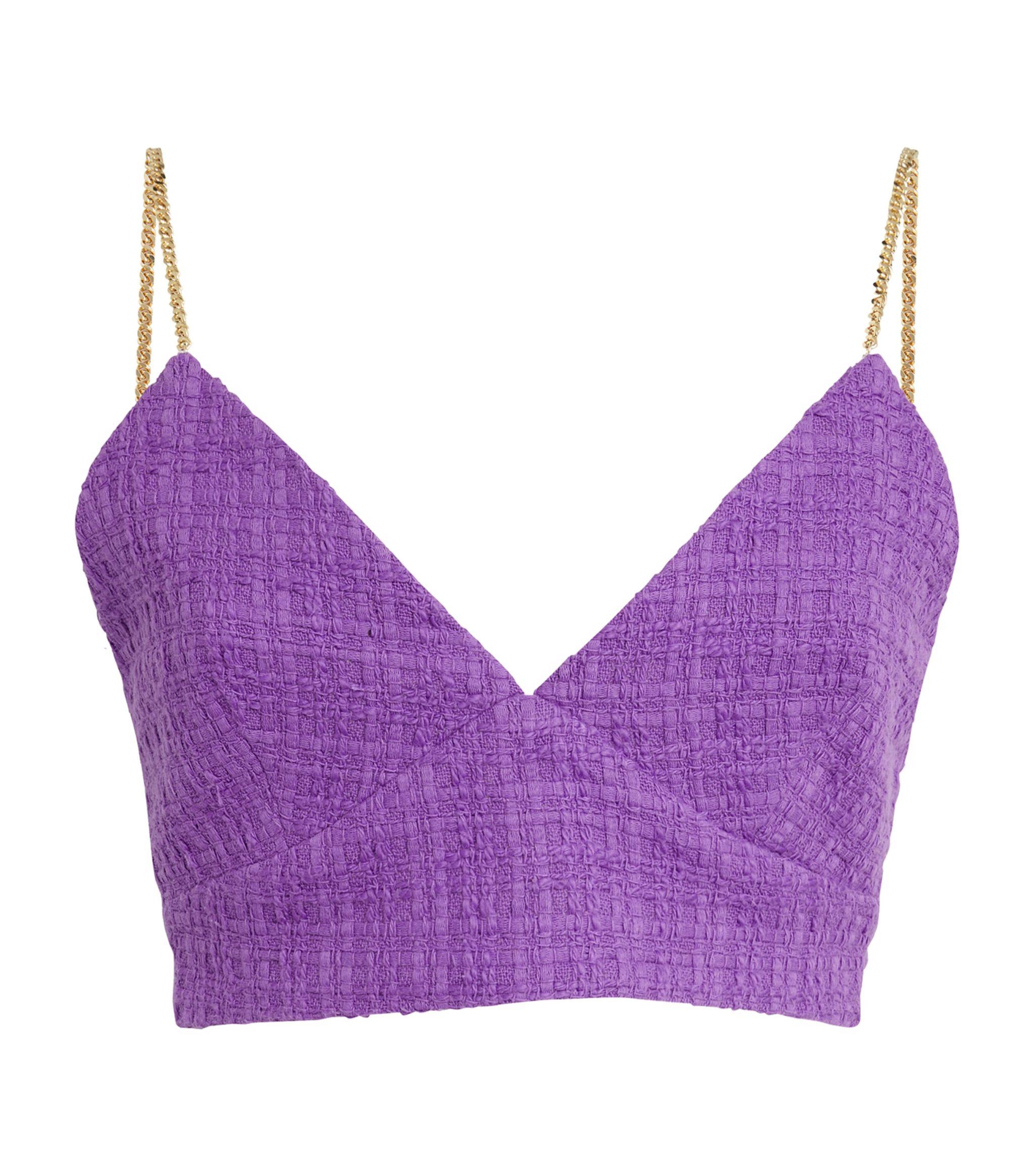 Maje Tweed Bralette in Purple | Lyst