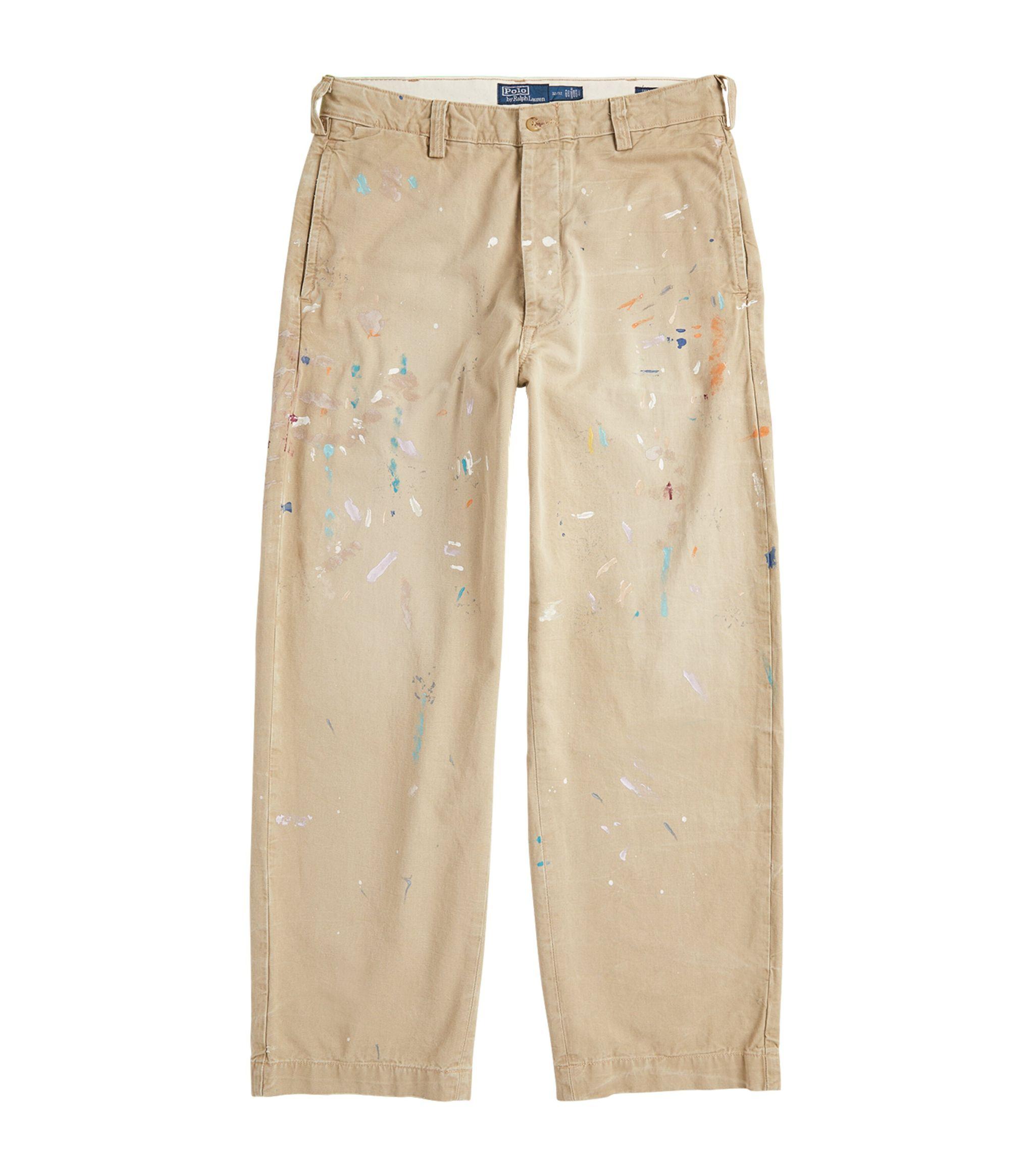 Polo Ralph Lauren Cotton Paint-splatter Chinos in Natural for Men