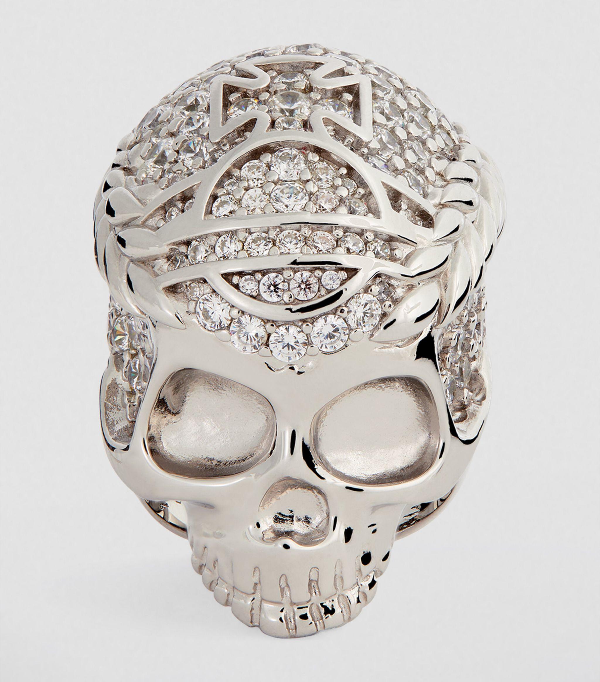 Vivienne Westwood Silver Crystal-embellished Skull Ring in