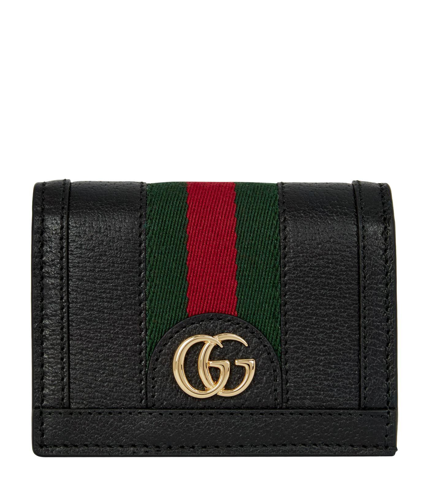 Gucci Leather Ophidia Card Holder in Black Lyst Gucci Leather Ophidia Card Holder in Black Lyst