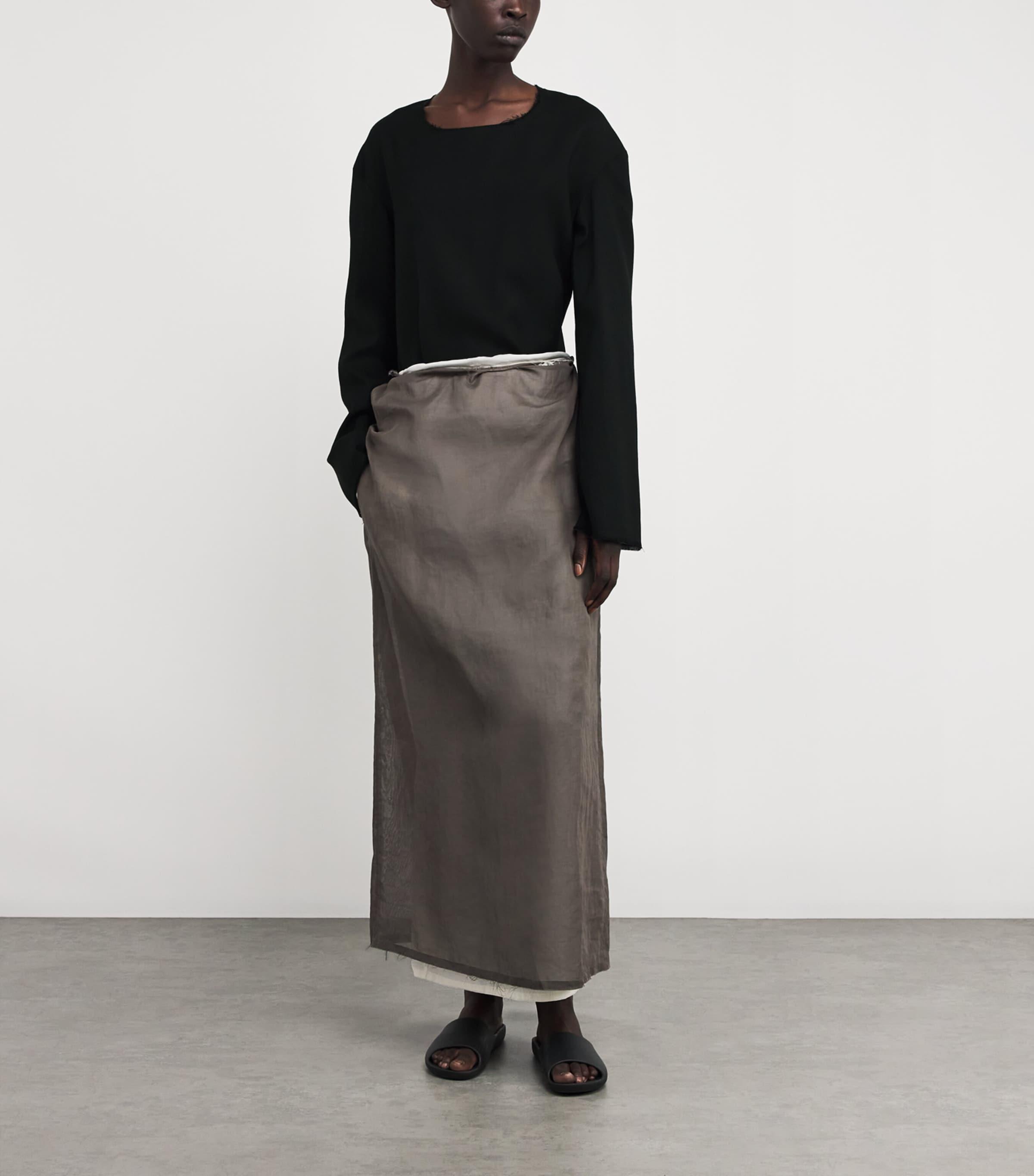 The Row Cattaleya Wool Long-Sleeve T-Shirt in Black | Lyst