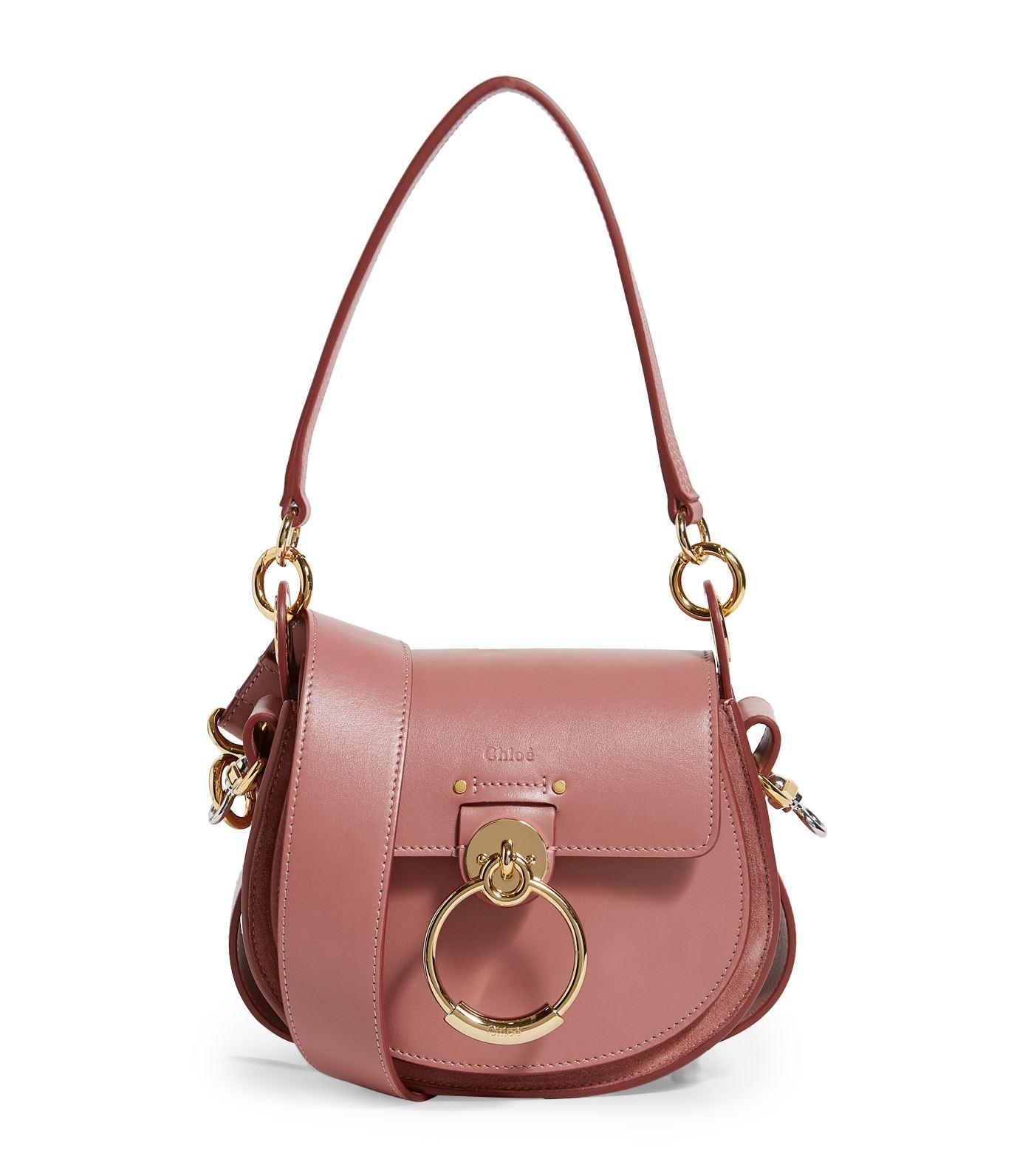 Chloé Small Leather Tess Bag in Pink | Lyst