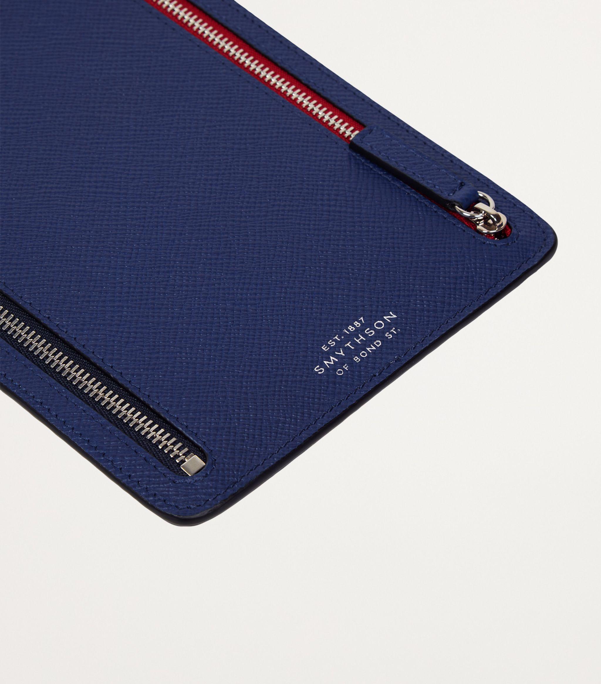 Smythson Panama Leather Multi-zip Travel Wallet in Blue for Men | Lyst