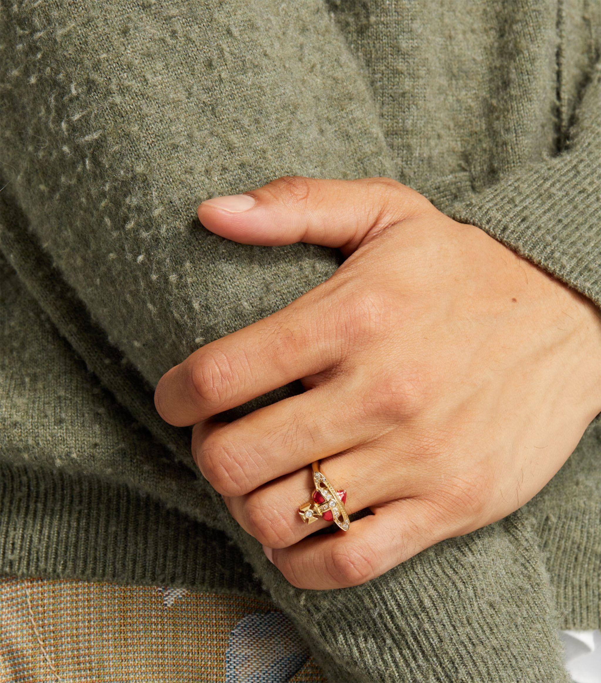 Vivienne Westwood New Diamante Heart Ring in Metallic for Vivienne Westwood New Diamante Heart Ring in Metallic for