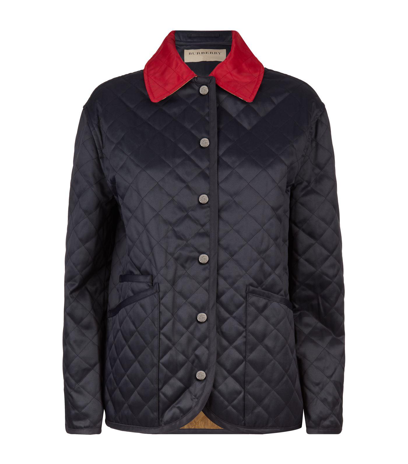 Burberry Denim Diamond Quilted Barn Jacket In Black Lyst